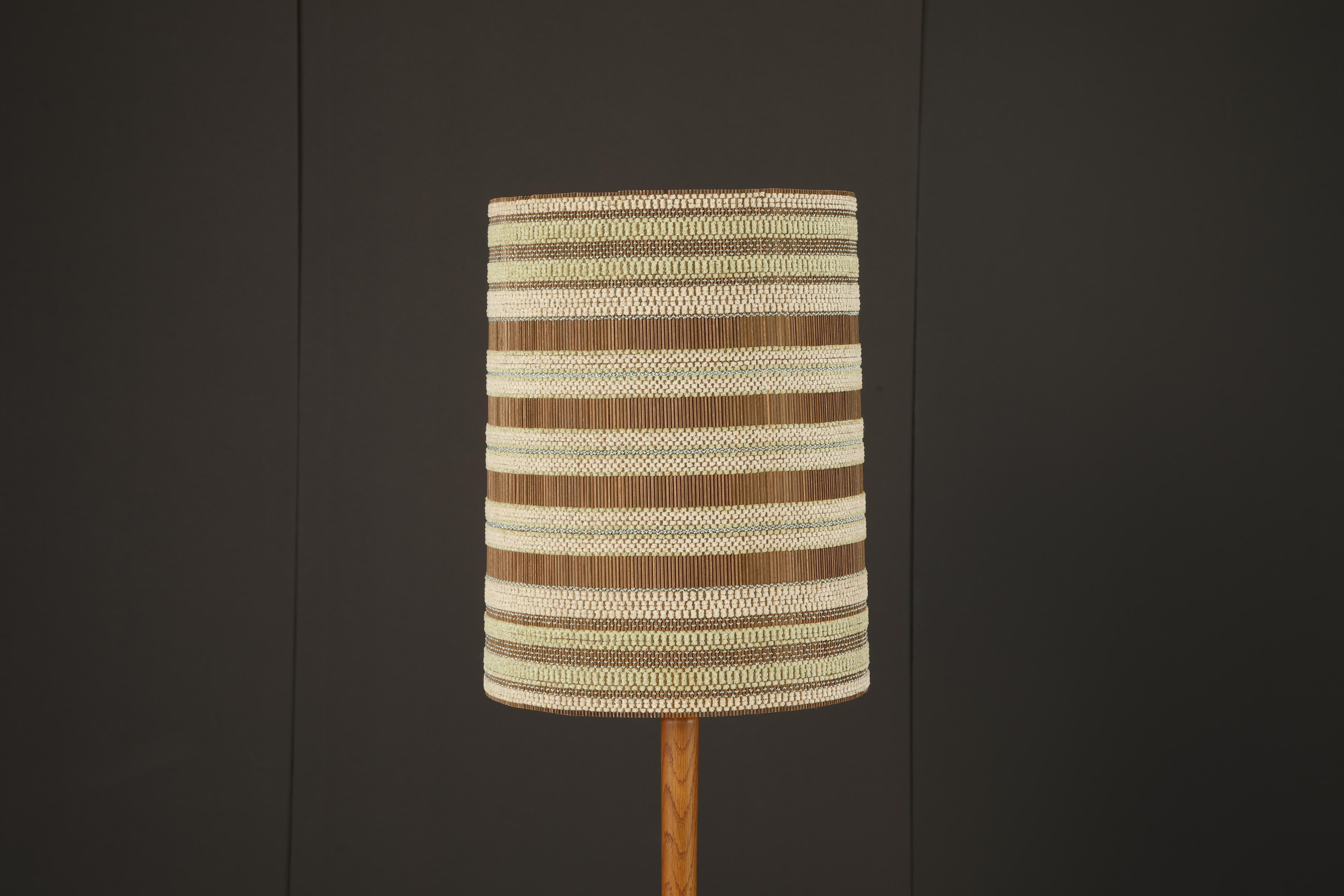 Abat-jour tissé California Modern Maria Kipp en Sage, Crème et Marron, années 1960 Bon état - En vente à Los Angeles, CA