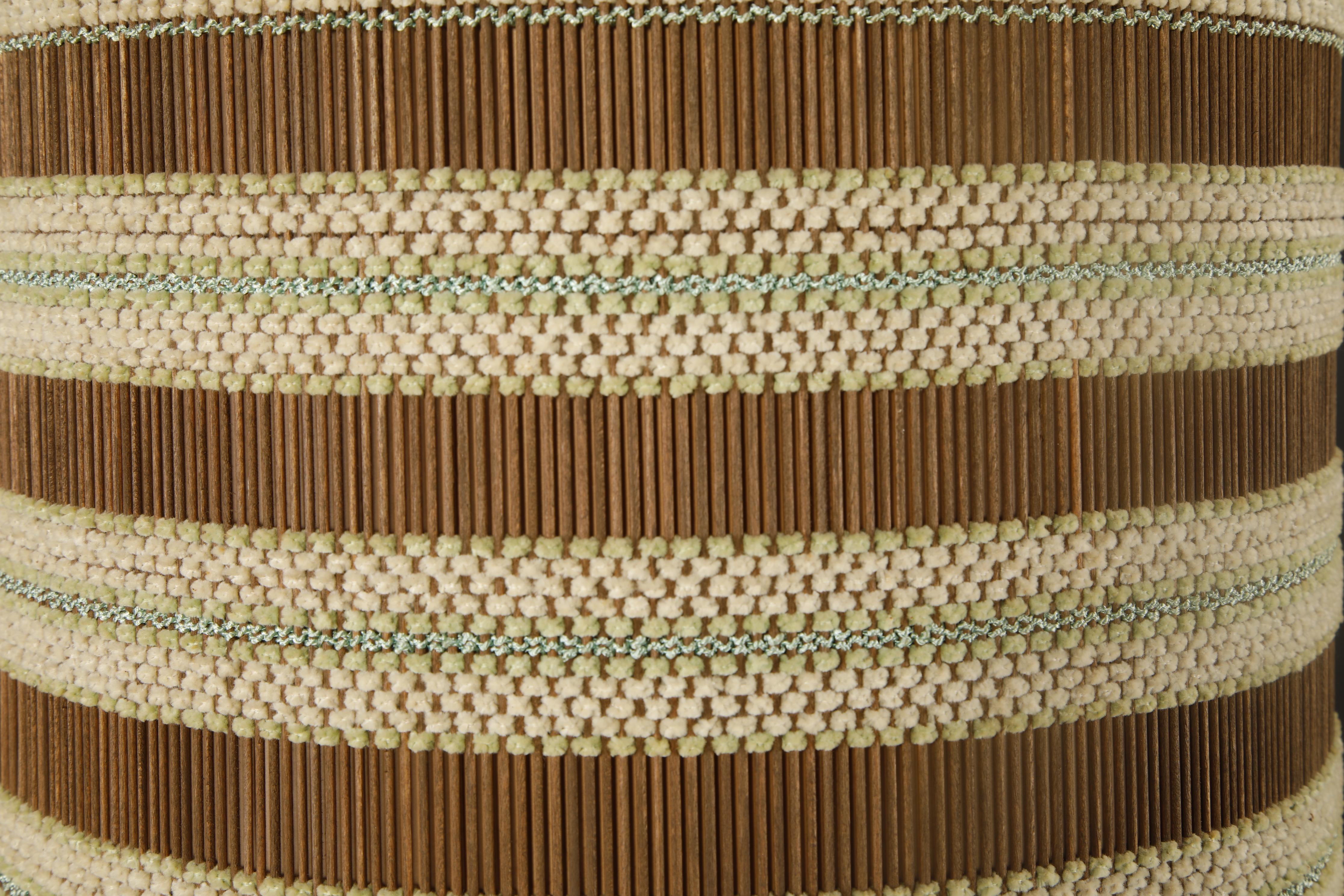 Raphia Abat-jour tissé California Modern Maria Kipp en Sage, Crème et Marron, années 1960 en vente