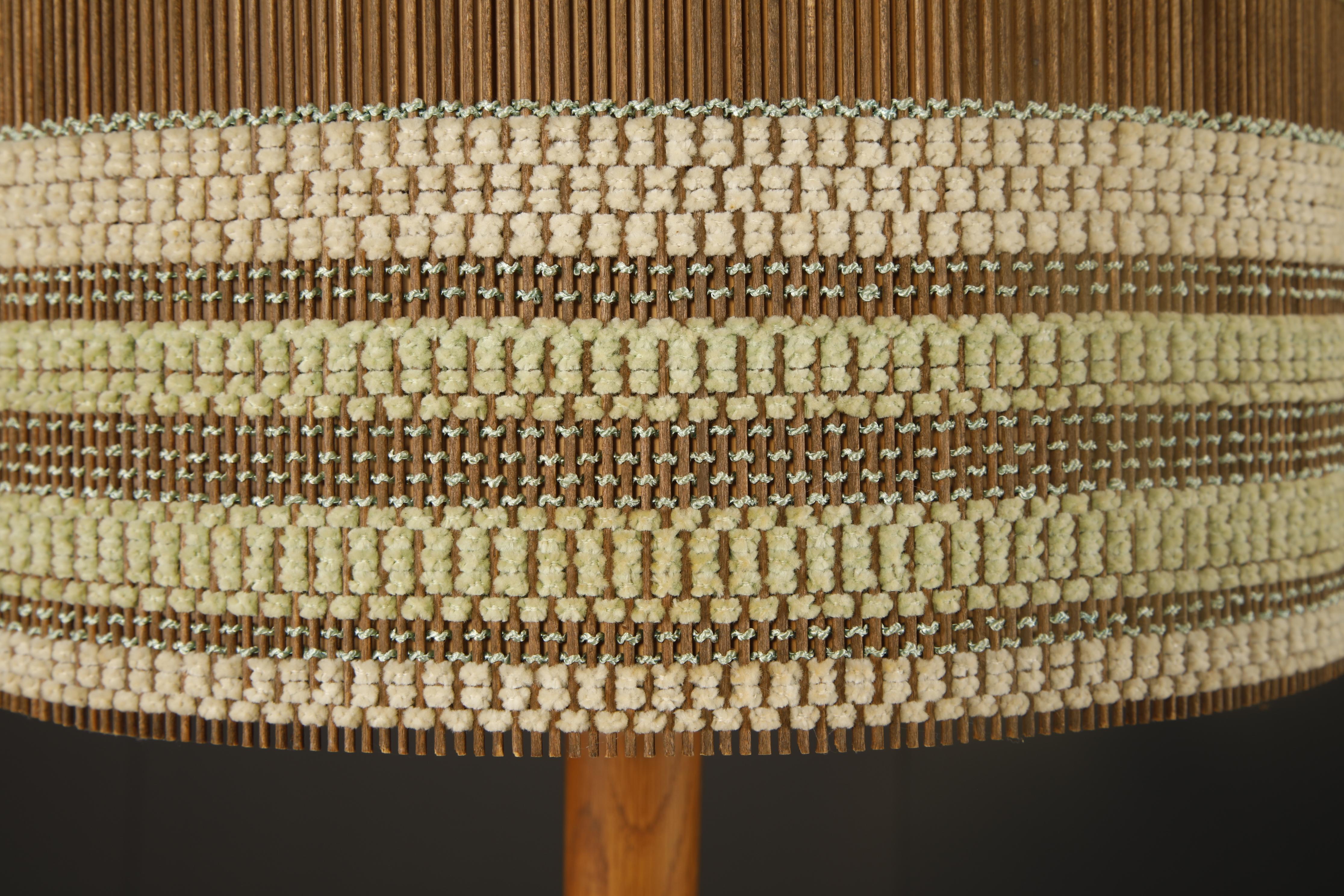 Abat-jour tissé California Modern Maria Kipp en Sage, Crème et Marron, années 1960 en vente 1