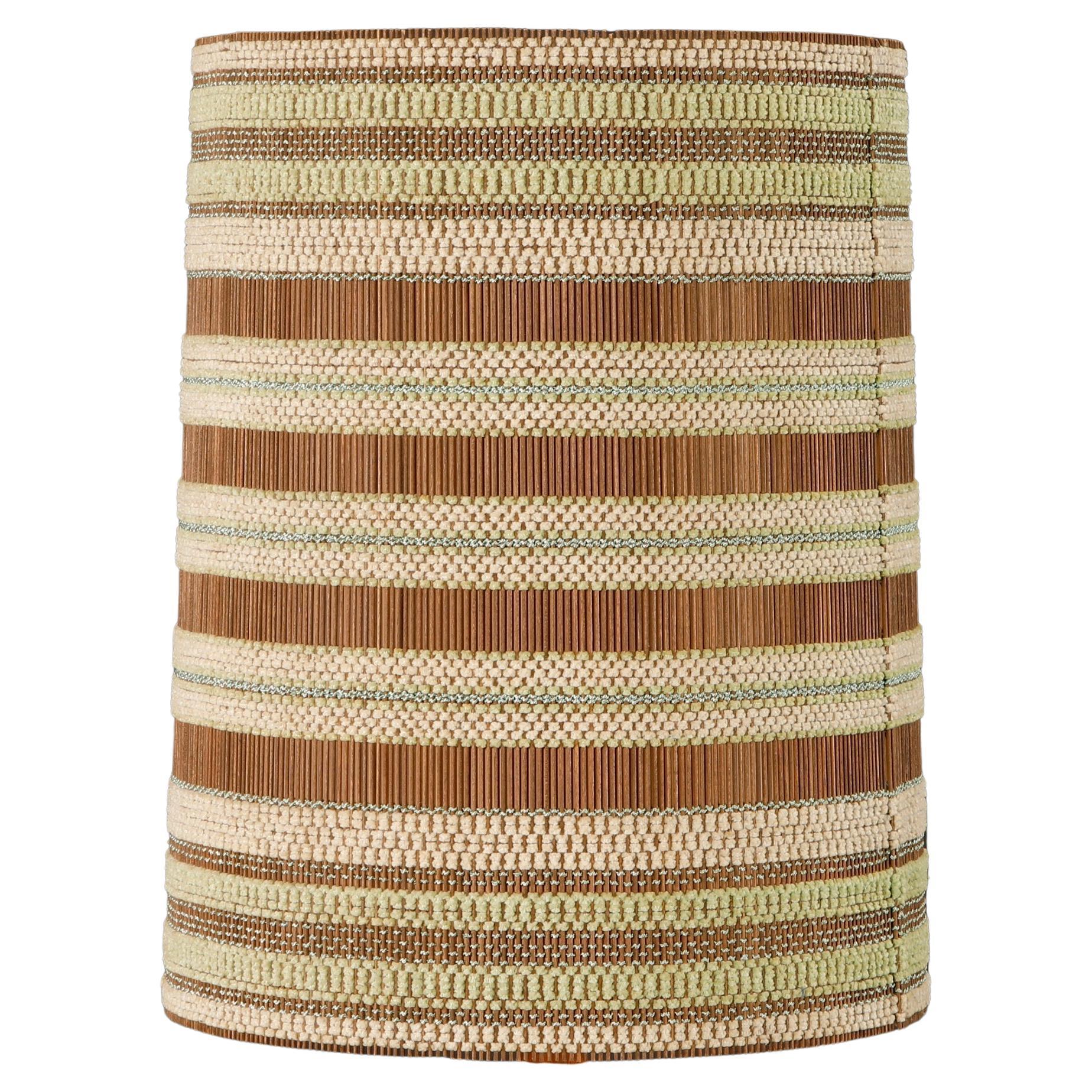 Abat-jour tissé California Modern Maria Kipp en Sage, Crème et Marron, années 1960
