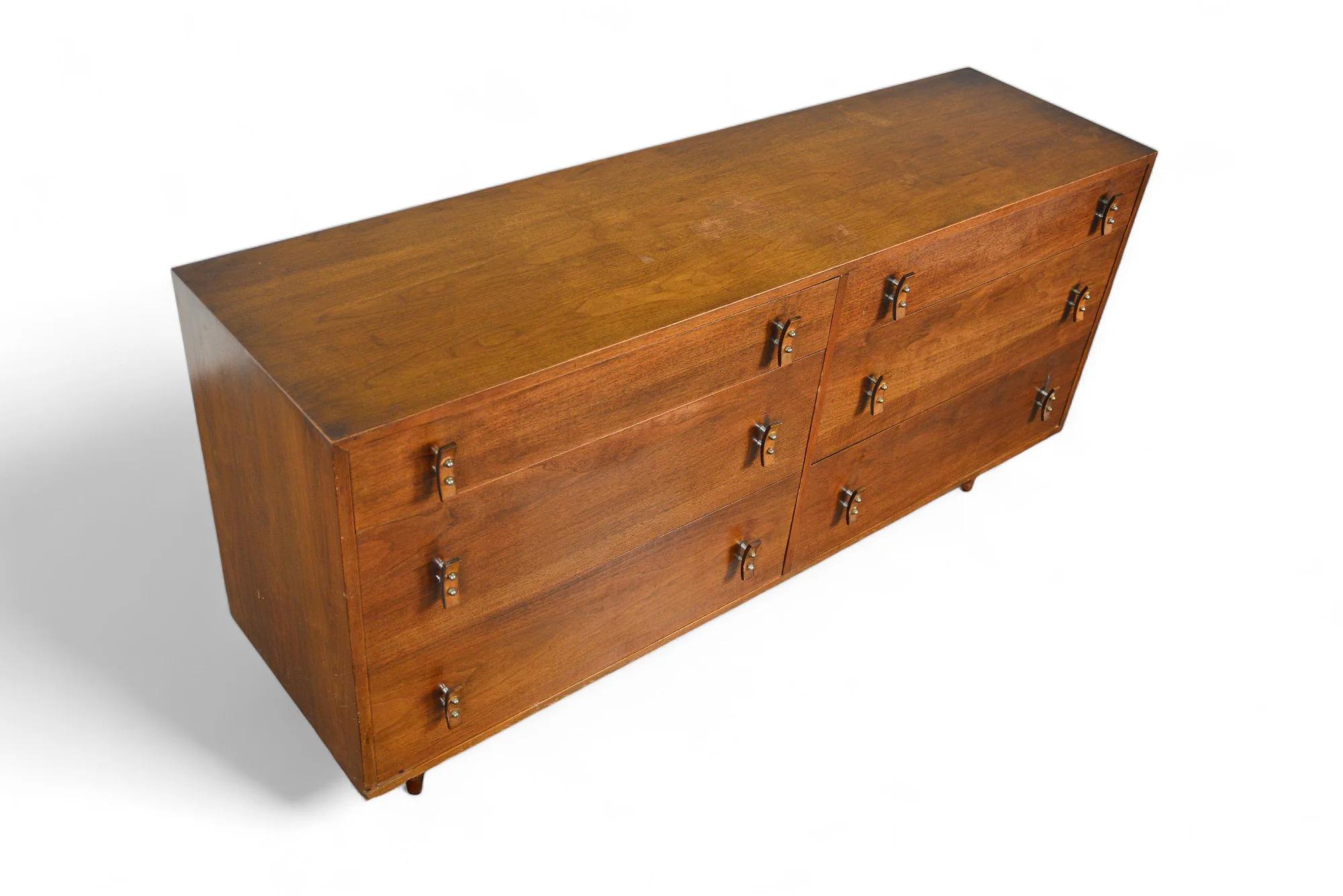 American California Modern Mid Century Six Drawer Dresser By Stanley Young For Sale