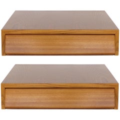California Modern Paul Laszlo Brown-Saltman Nightstands, Wall Hung Floating