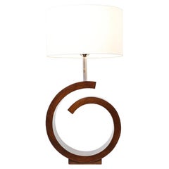 Expertly Restored -California Modern Sculpted Swirl Table Lamp by Modeline of CA