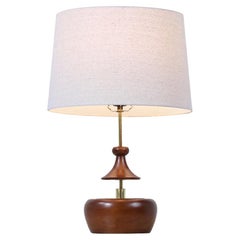 California Modern Sculpted Table Lamp with Brass Accents by Modeline of CA