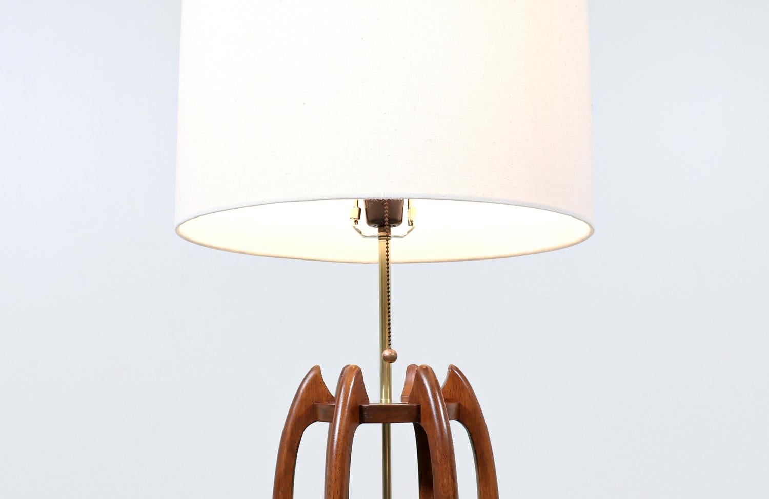 Mid-20th Century California Modern Sculpted Table Lamp with Inlaid Wood by Modeline of CA
