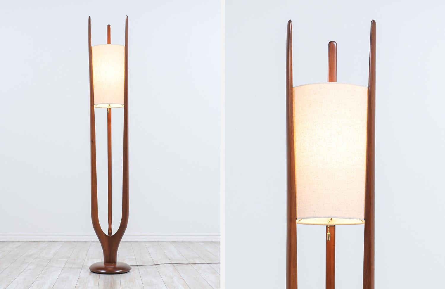 Mid-Century Modern California Modern Sculpted Trident-Style Floor Lamp by Modeline