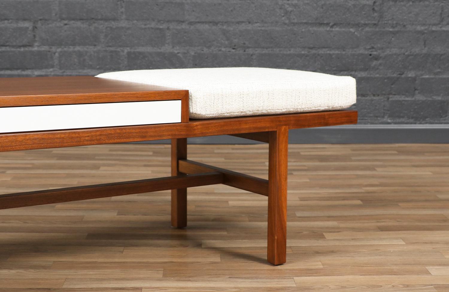 California Modern Slatted Bench / Coffee Table by John Keal For Sale 4
