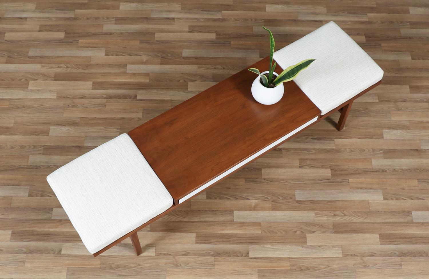 California Modern Slatted Bench / Coffee Table by John Keal For Sale 1