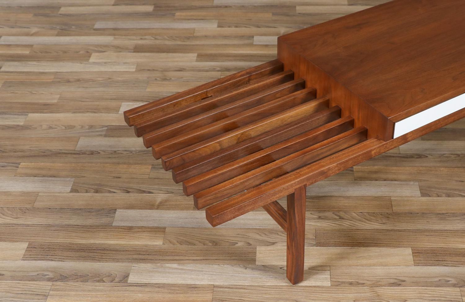 California Modern Slatted Bench / Coffee Table by John Keal For Sale 2
