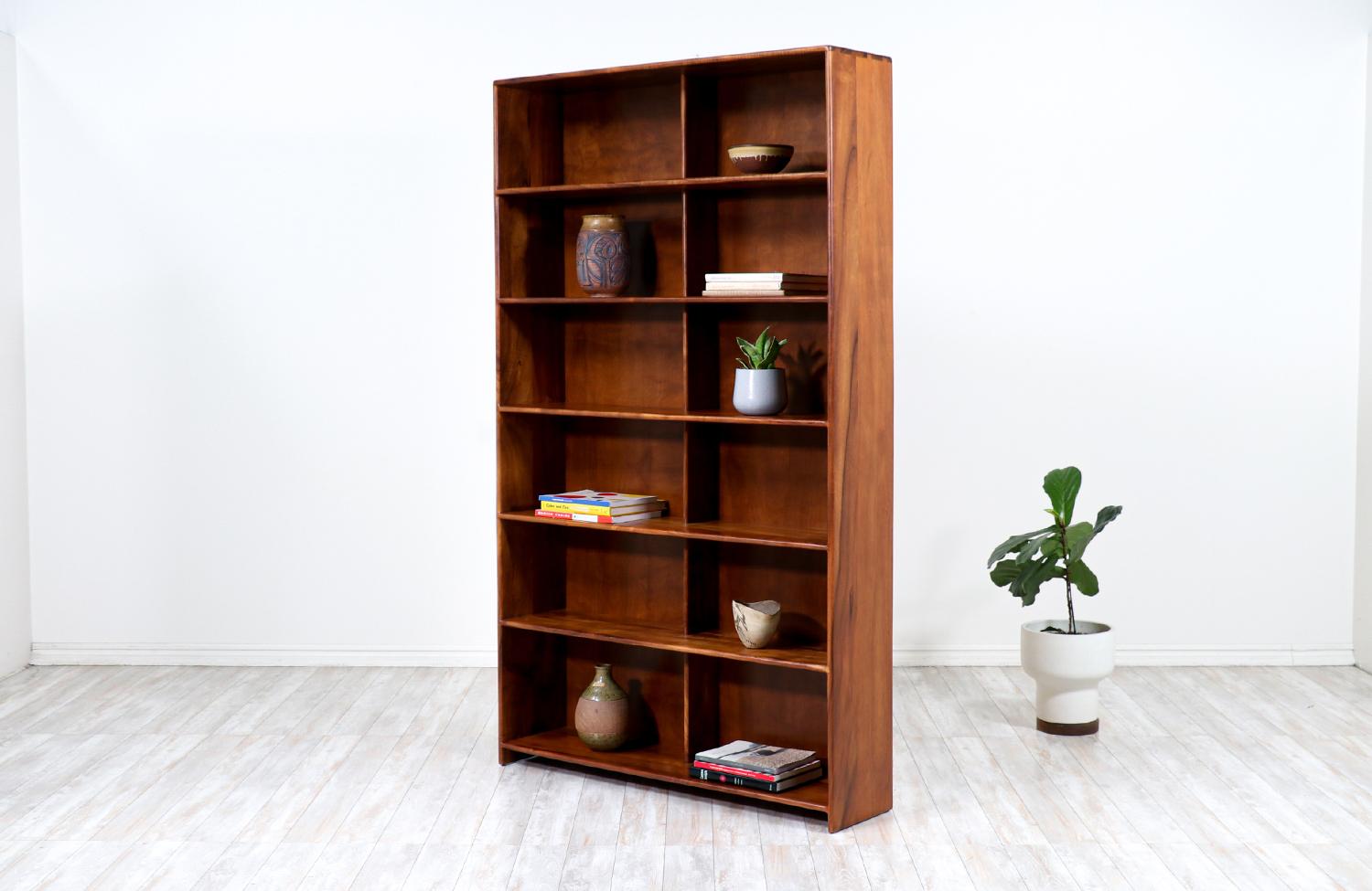 American California Modern Studio Craft Koa Wood Bookshelf