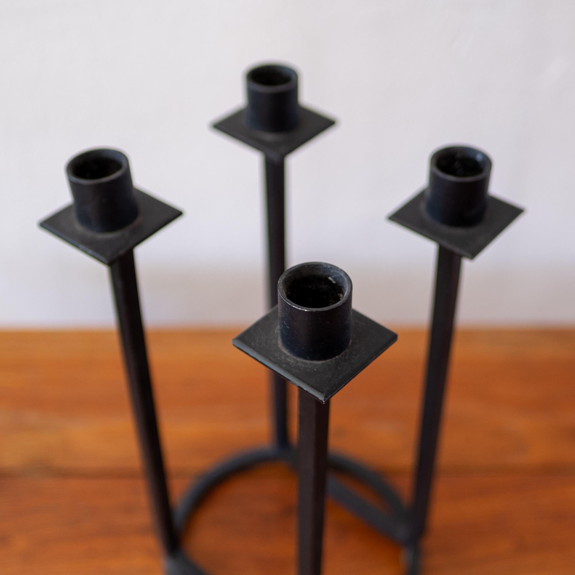 California Modern Van Keppel Green Iron Candleholders For Sale 4