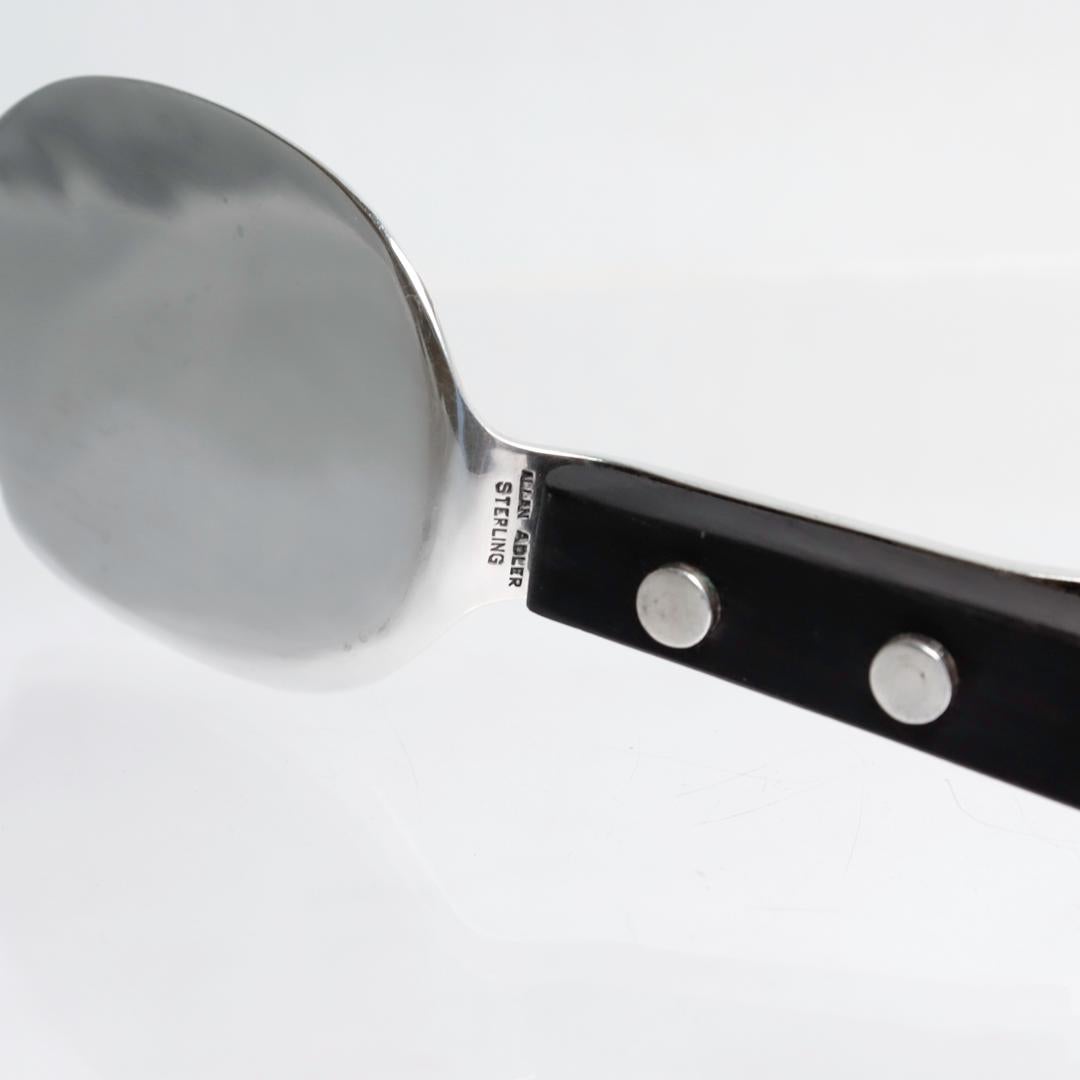 California Modernist Allan Adler Town & Country Sterling Silver & Wood Server For Sale 3