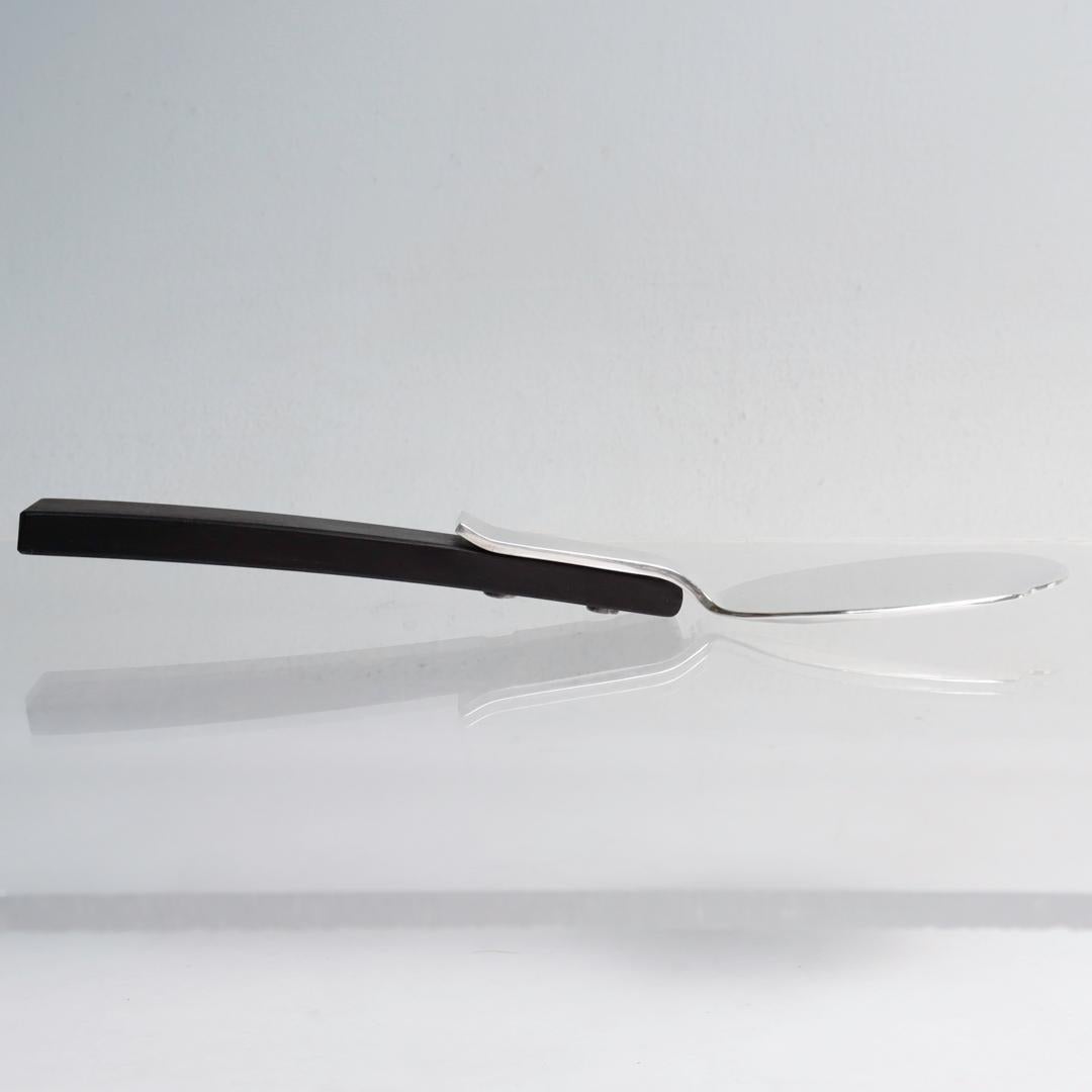 California Modernist Allan Adler Town & Country Sterling Silver & Wood Server For Sale 1