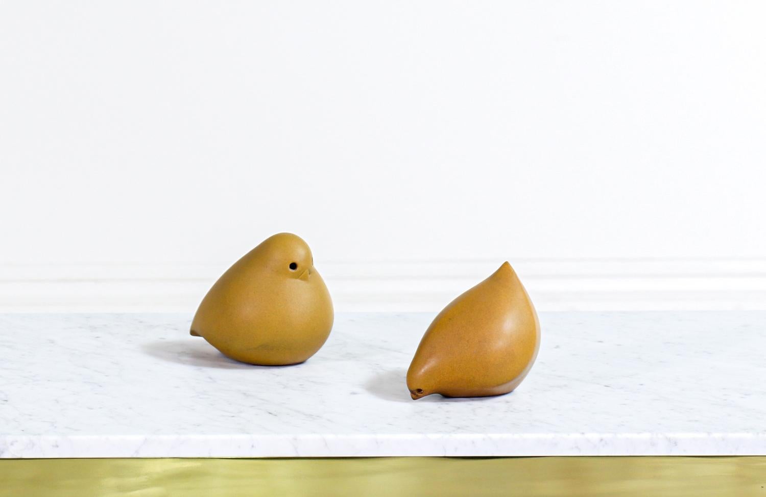 Mid-Century Modern California Modernist Ceramic Bird Sculptures by James Lovera