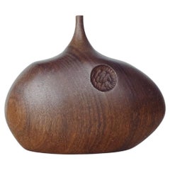 Biomorphe Vase aus Nussbaumholz des kalifornischen Designers Doug Ayers, um 1960 