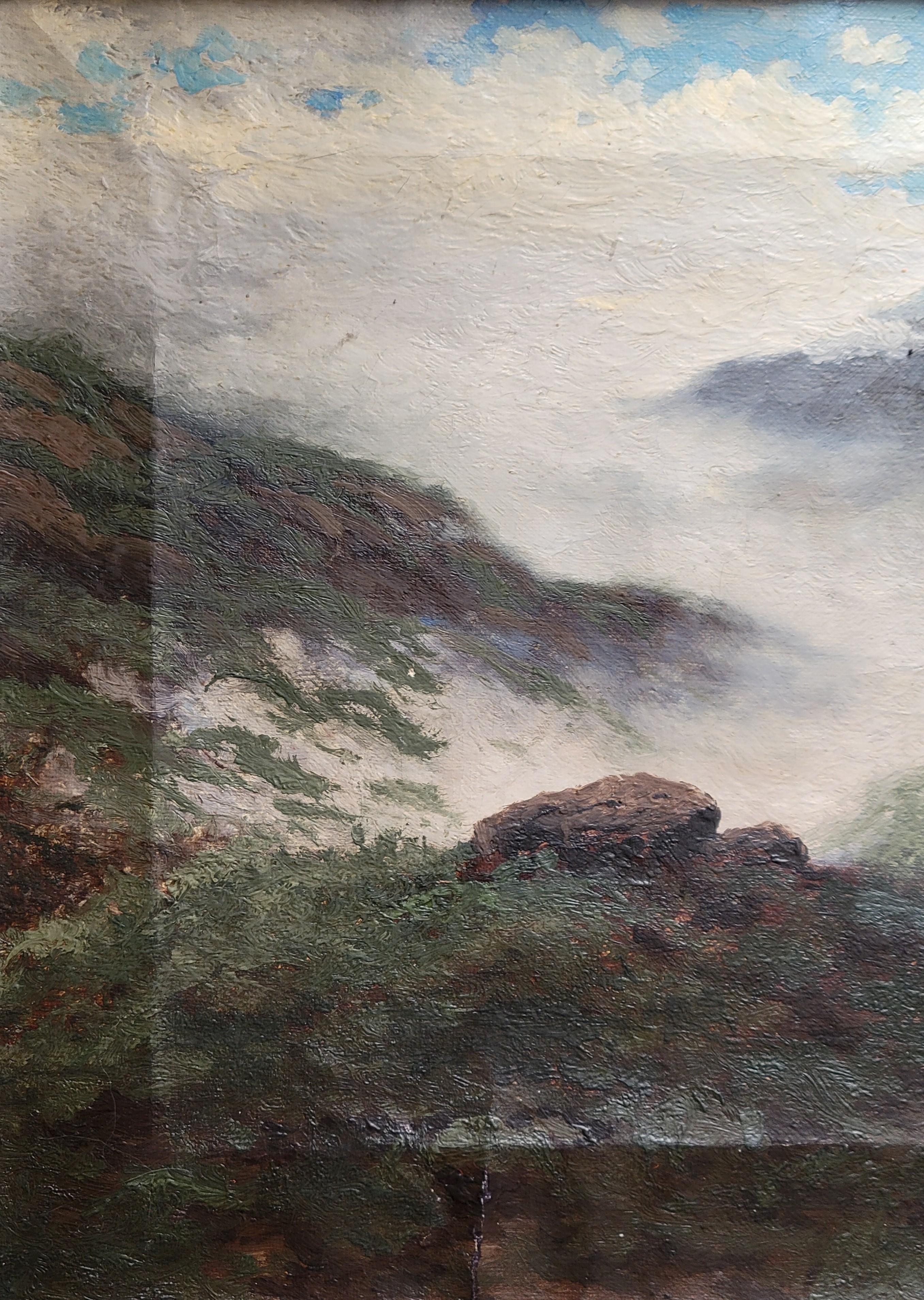 Belle Époque California Mountain Landscape With Cows by Carl Henrik Jonnevold (1856-1955) For Sale