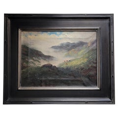 Paesaggio montano della California con mucche di Carl Henrik Jonnevold (1856-1955)