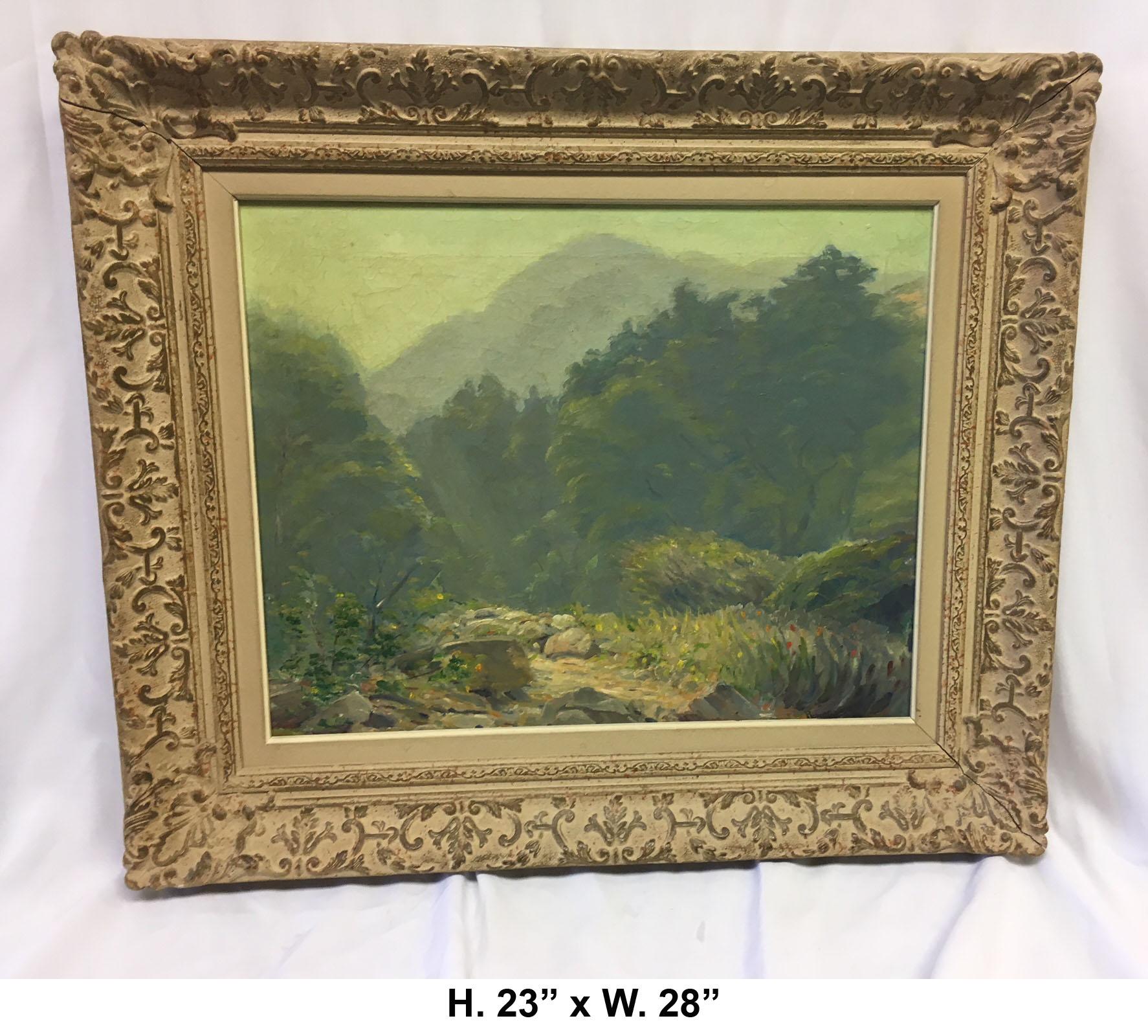 Paysage californien à l'huile sur toile, 