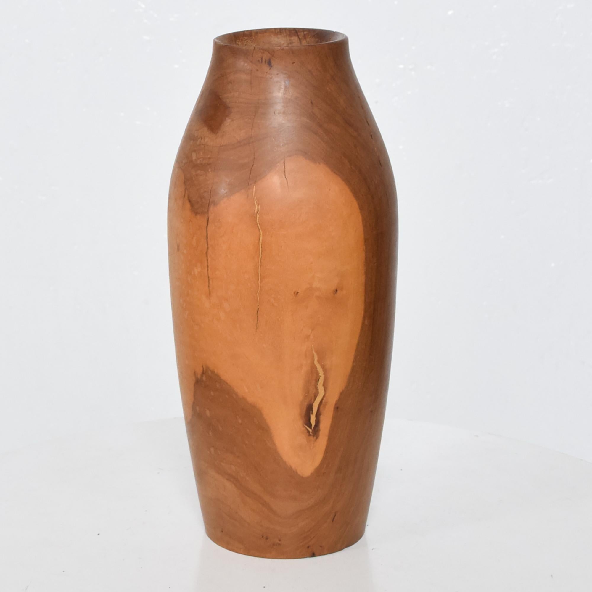 Mid-Century Modern California Organic Modern Sculptural Turned Wood Vase After Rude Osolnik, 1970s