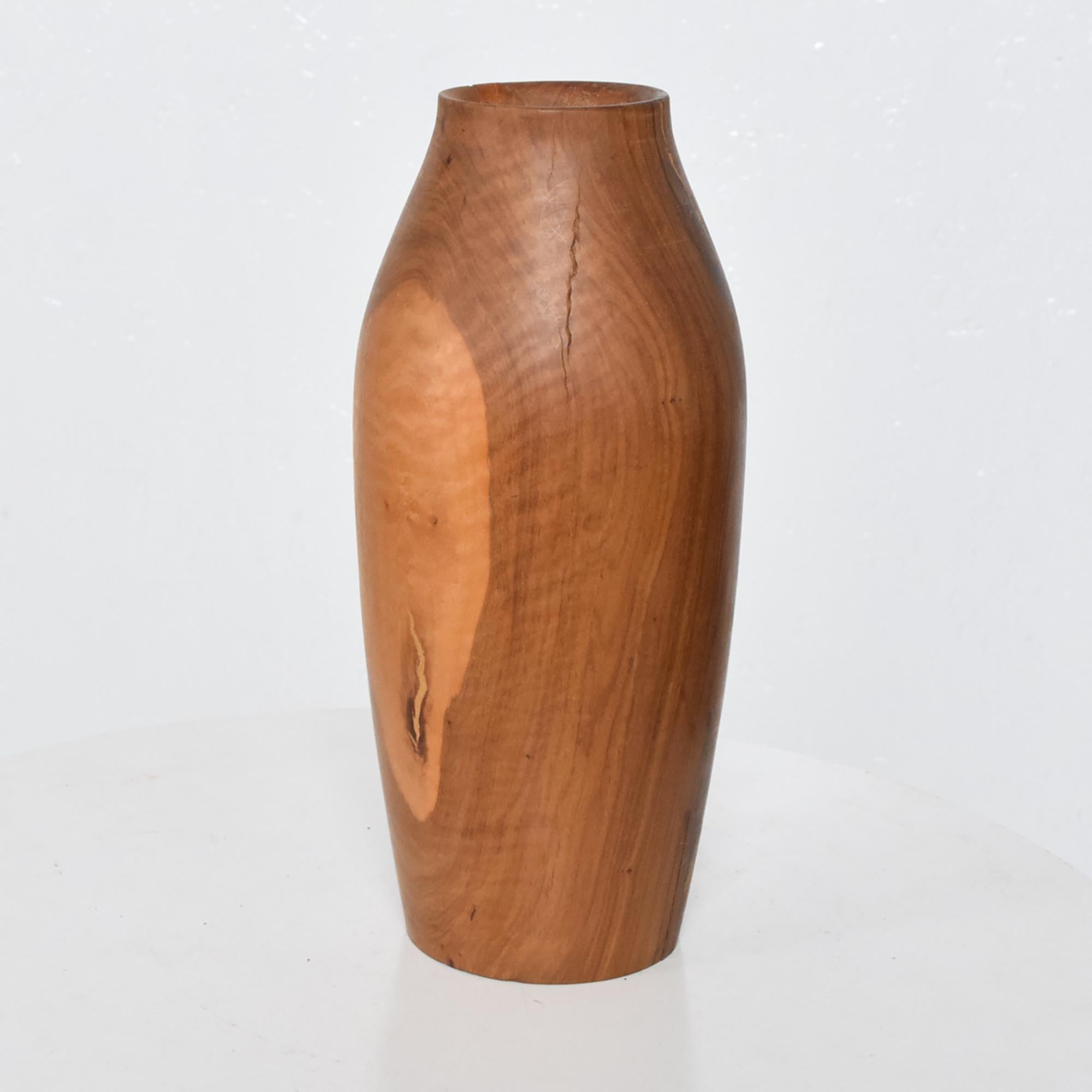American California Organic Modern Sculptural Turned Wood Vase After Rude Osolnik, 1970s