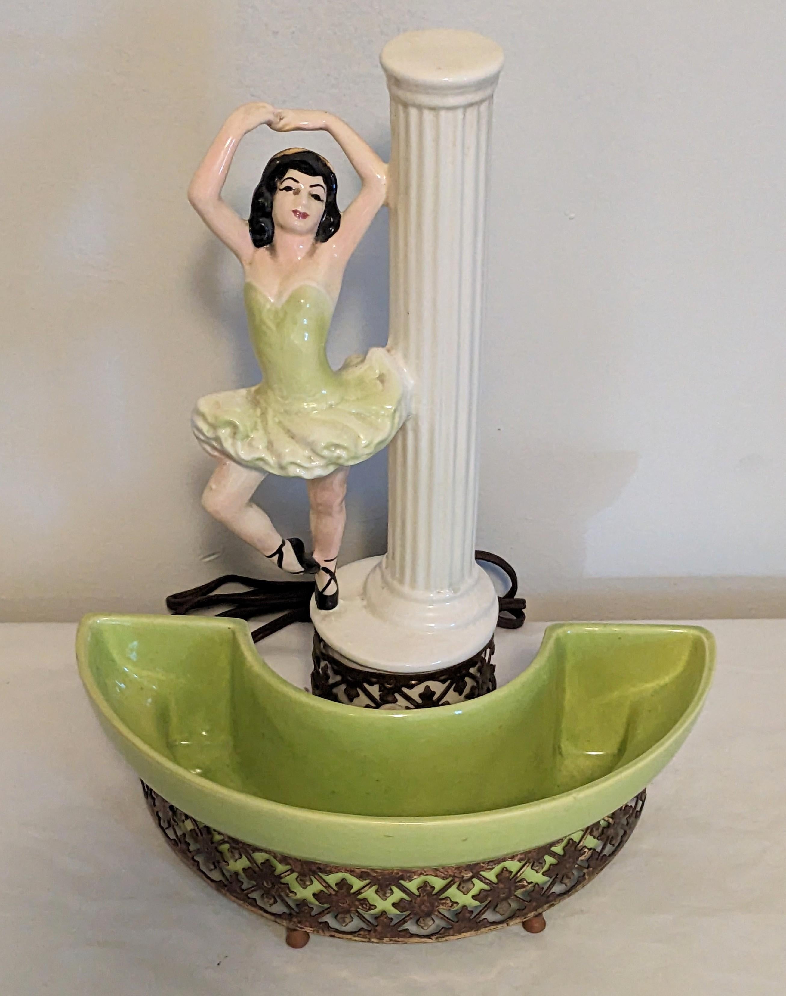 Mid-Century Modern California Pottery Ballerina TV Lamp For Sale