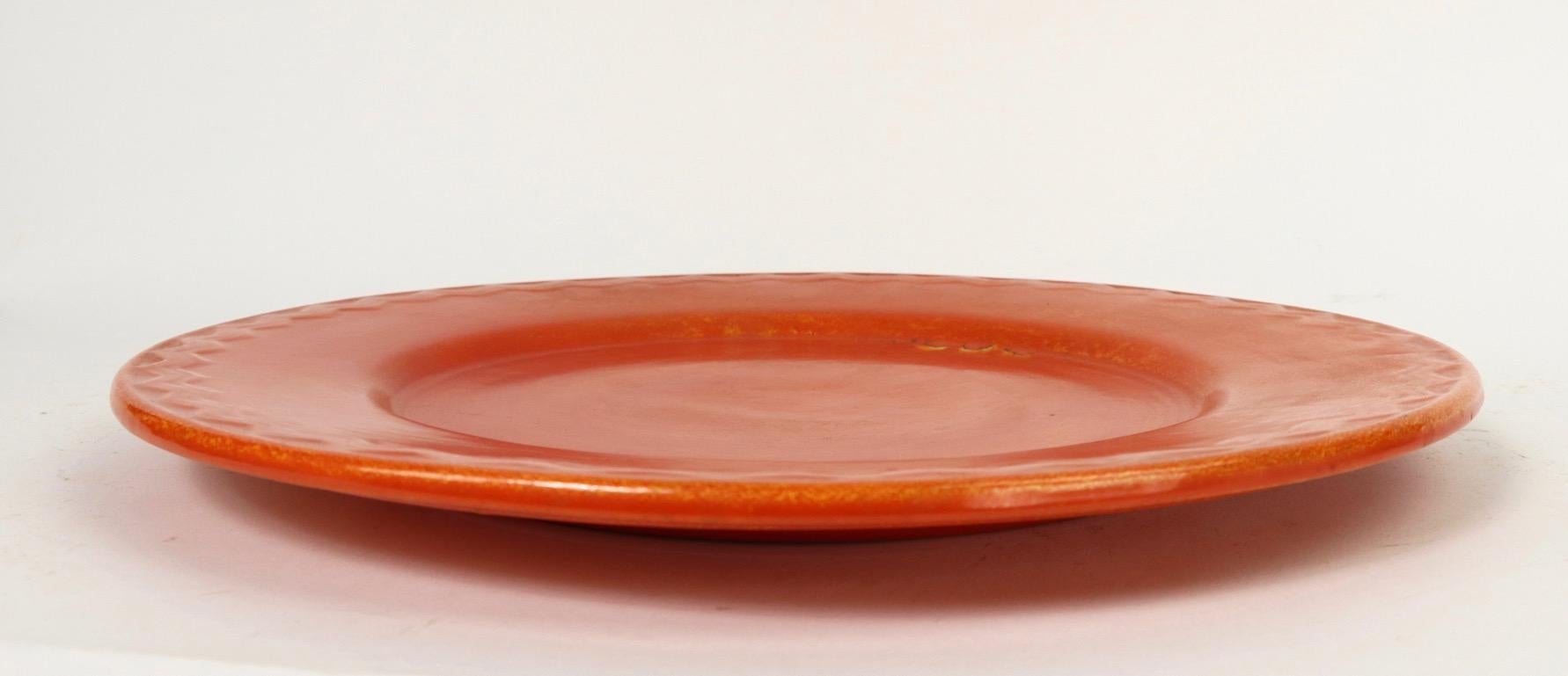 Mid-Century Modern California Pottery Chop Plate Possibly  Catalina or Pacific Pottery