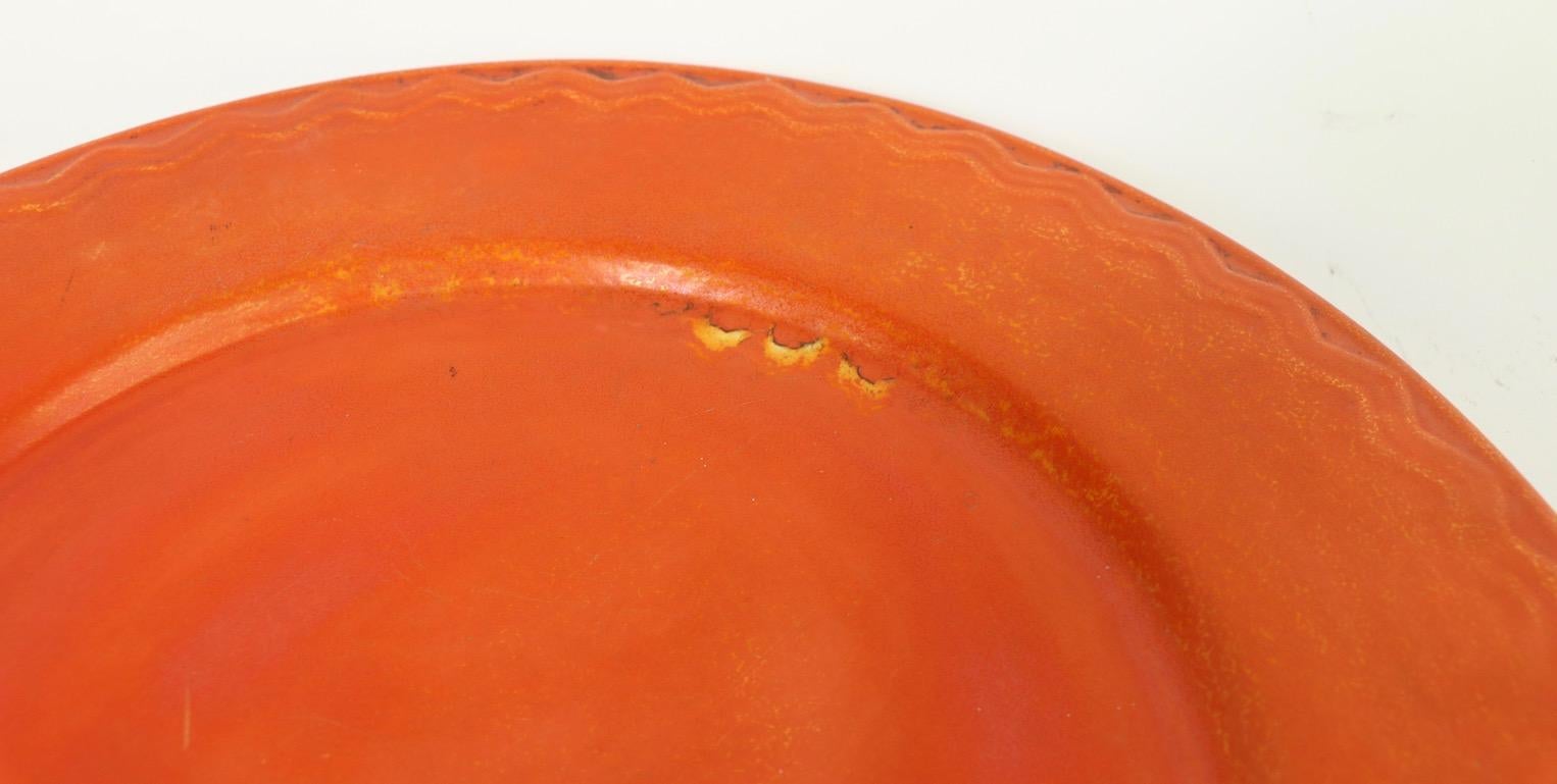 California Pottery Chop Plate Possibly  Catalina or Pacific Pottery In Excellent Condition In New York, NY