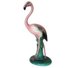 Retro California Pottery Flamingo Statue by Will-George