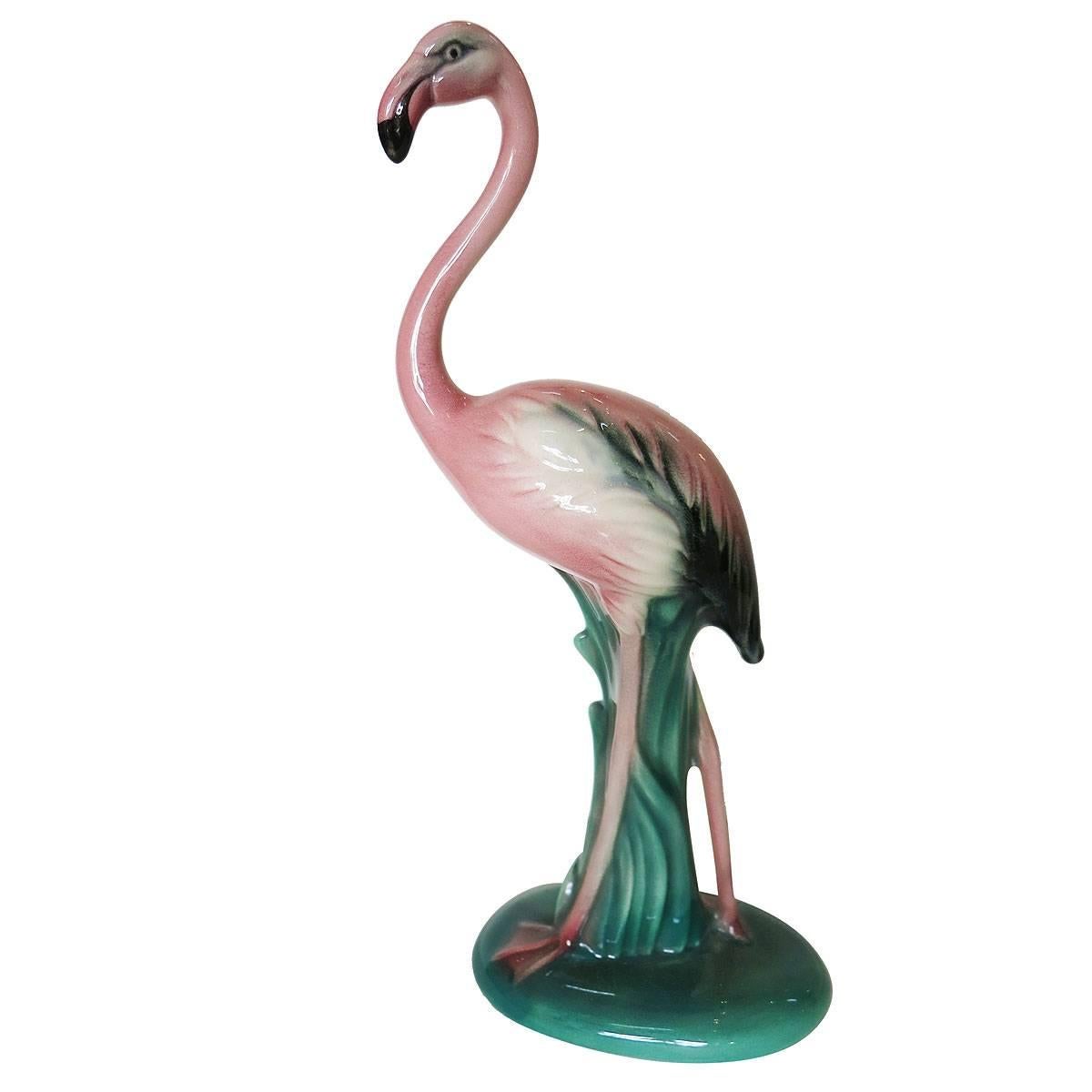 Handmade Flamingo Statues signed by California Potter 