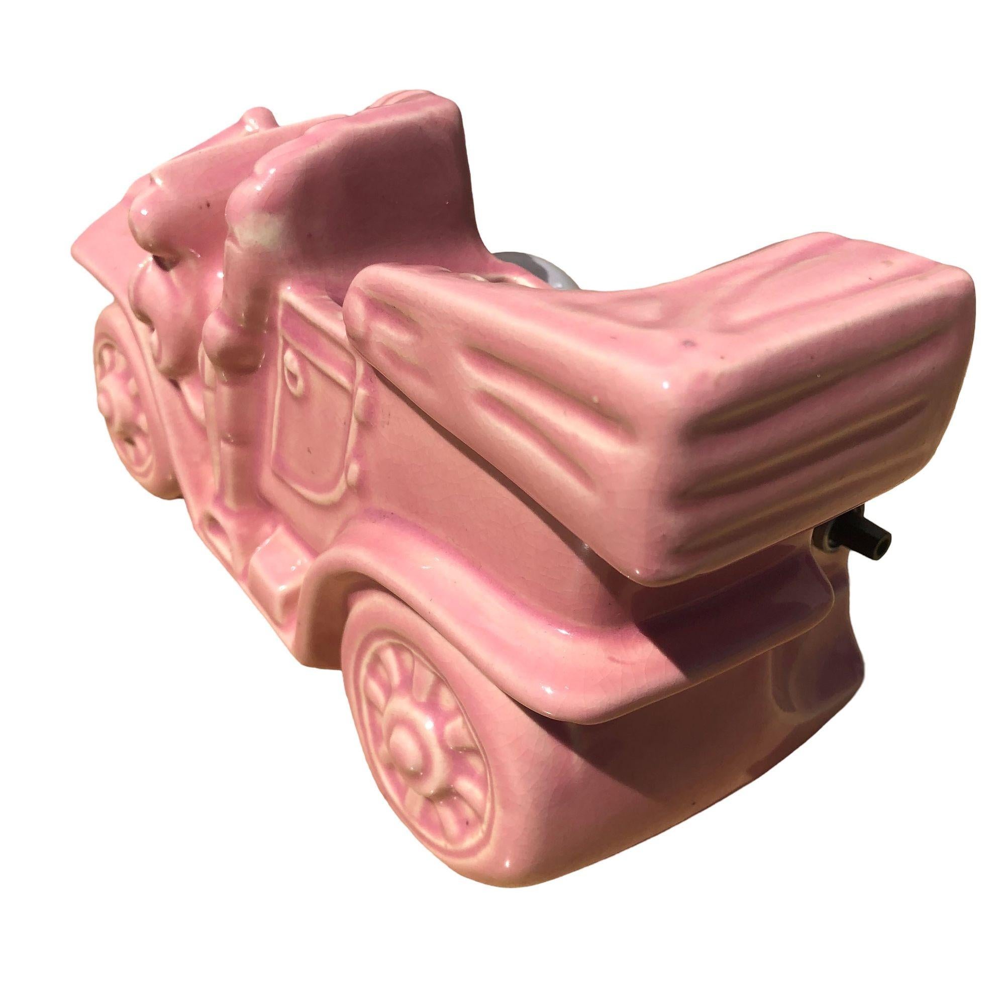 American California Pottery Ford Model T TV Lamp & Planter by McCoy For Sale