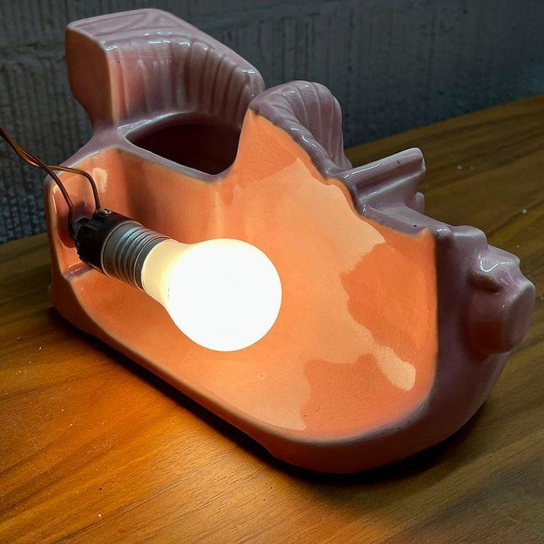 Ceramic California Pottery Ford Model T TV Lamp & Planter by McCoy For Sale
