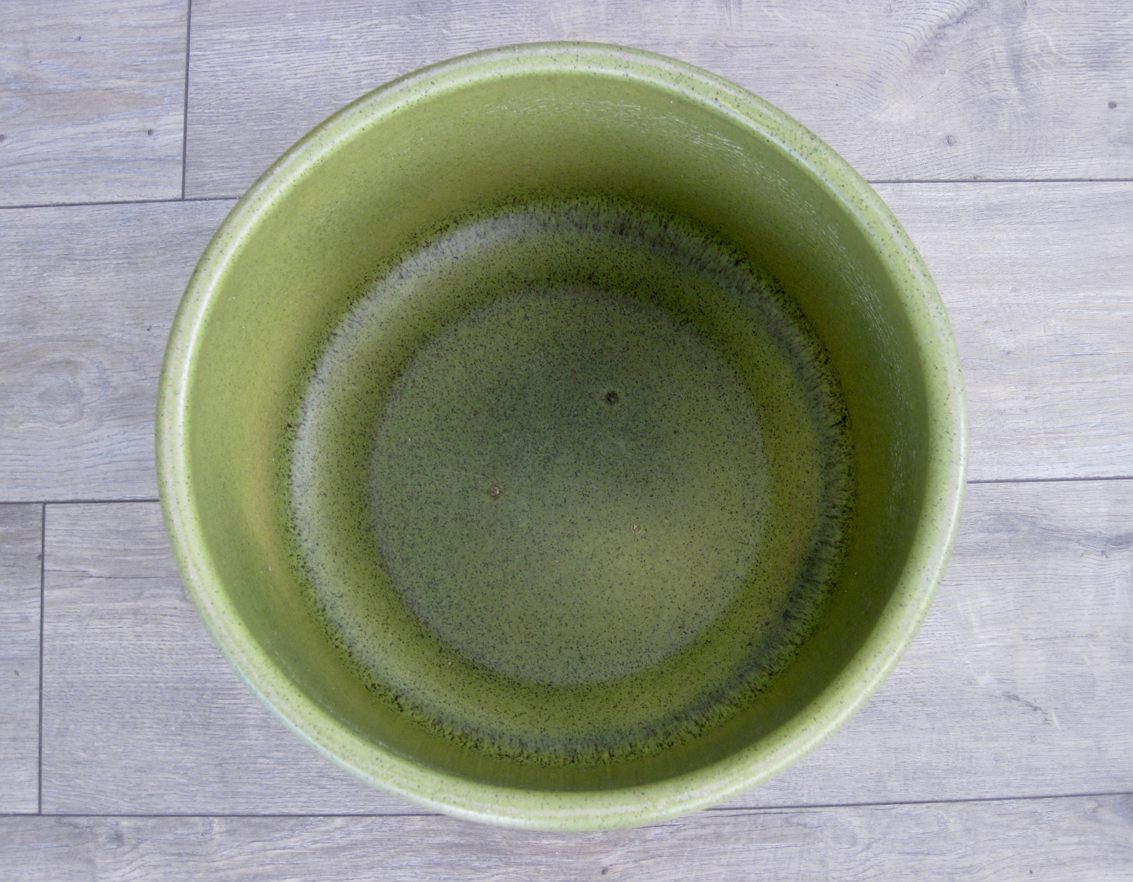 California Pottery Green Speckled Planter Pot 1