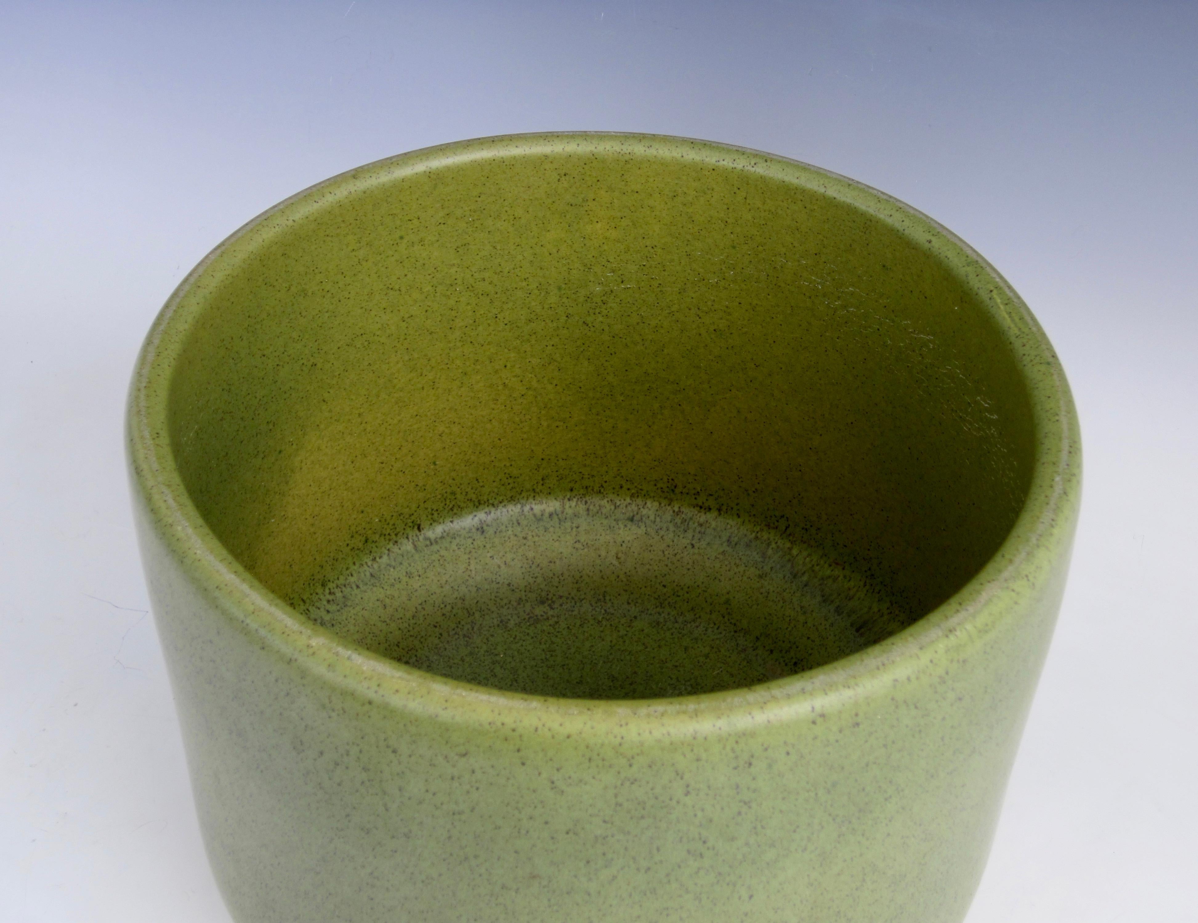 American California Pottery Green Speckled Planter Pot