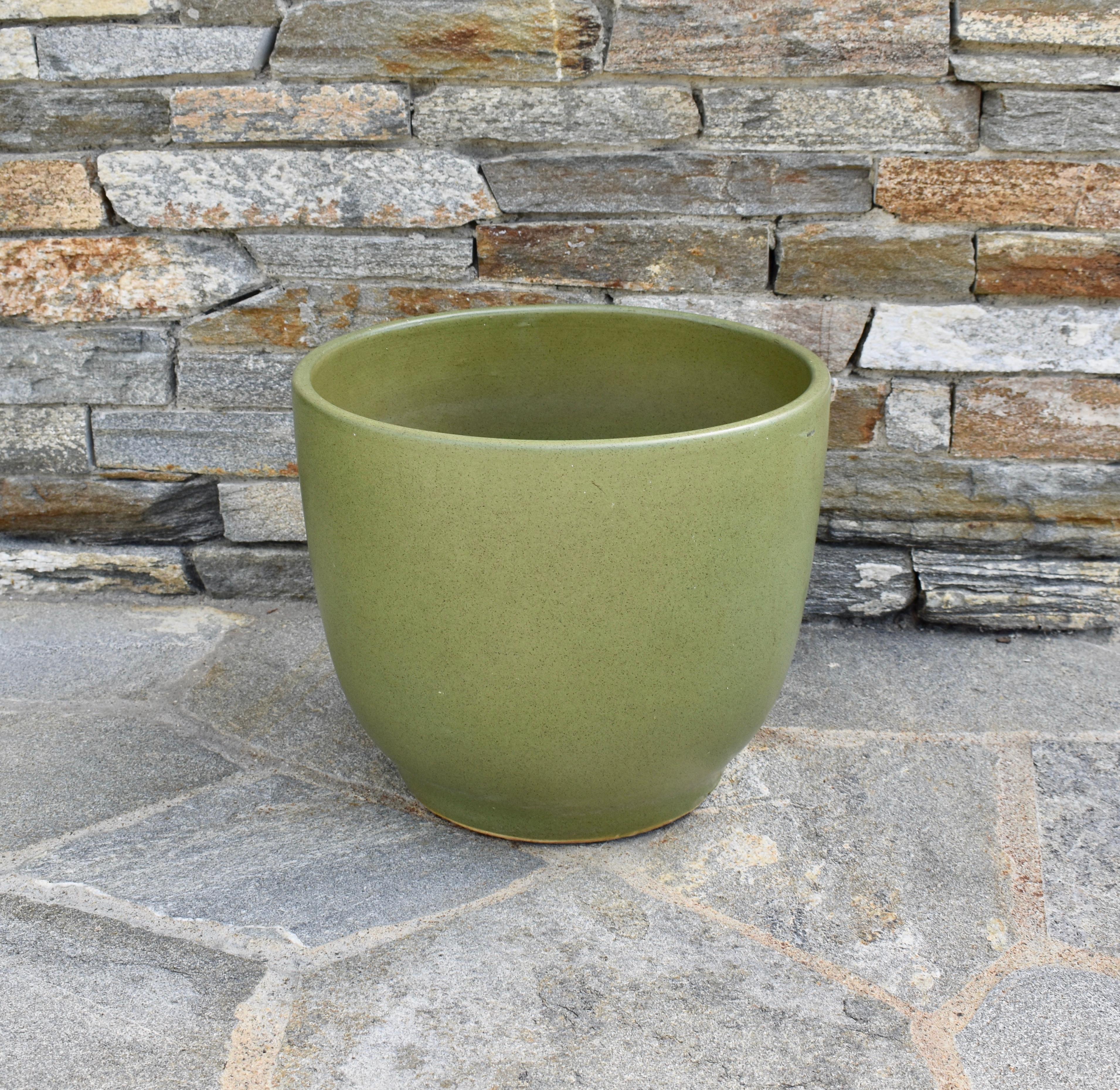 American California Pottery Green Speckled Planter Pot