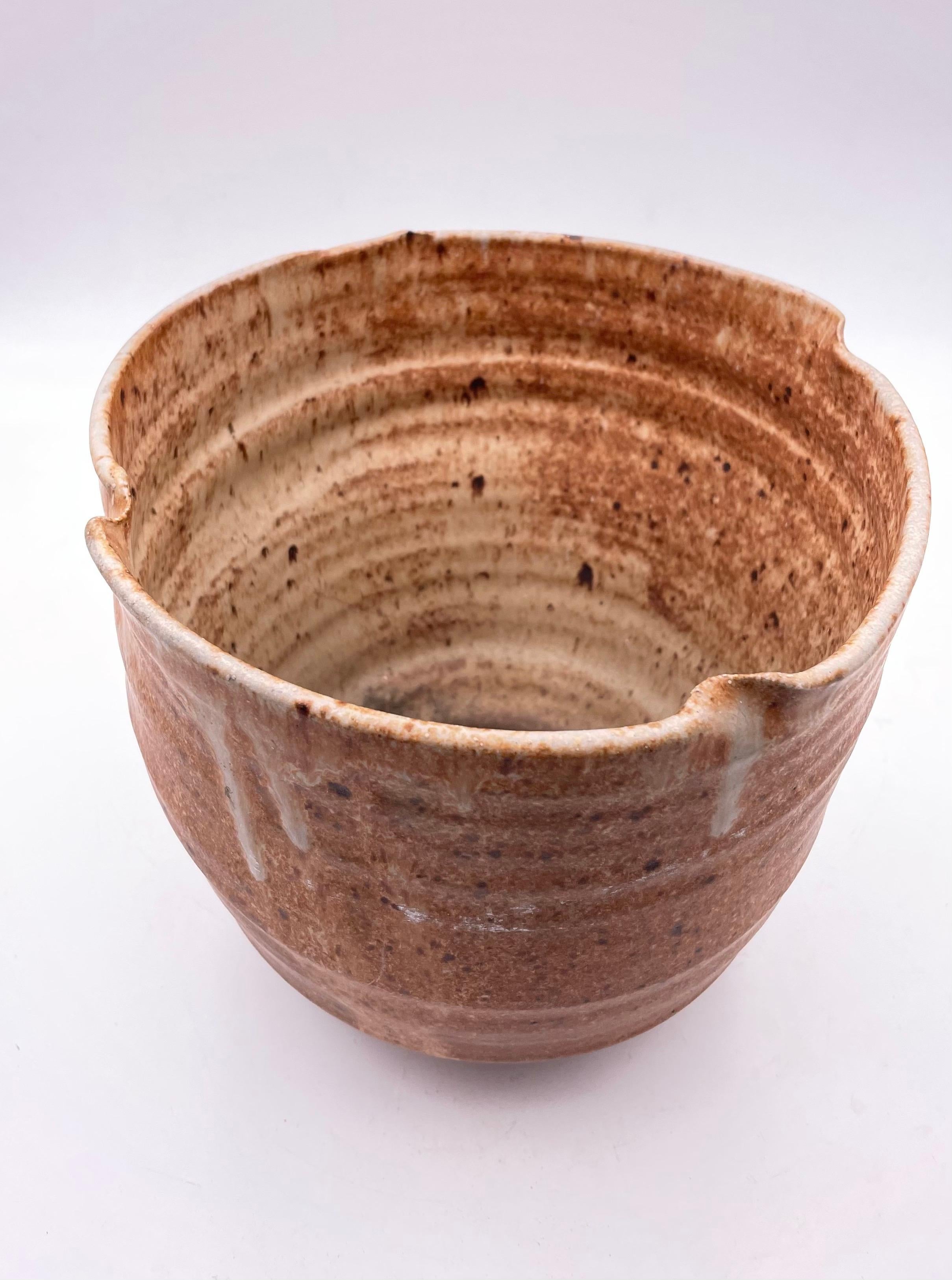 American California Pottery Hand Thrown Planter Signed Mid Century