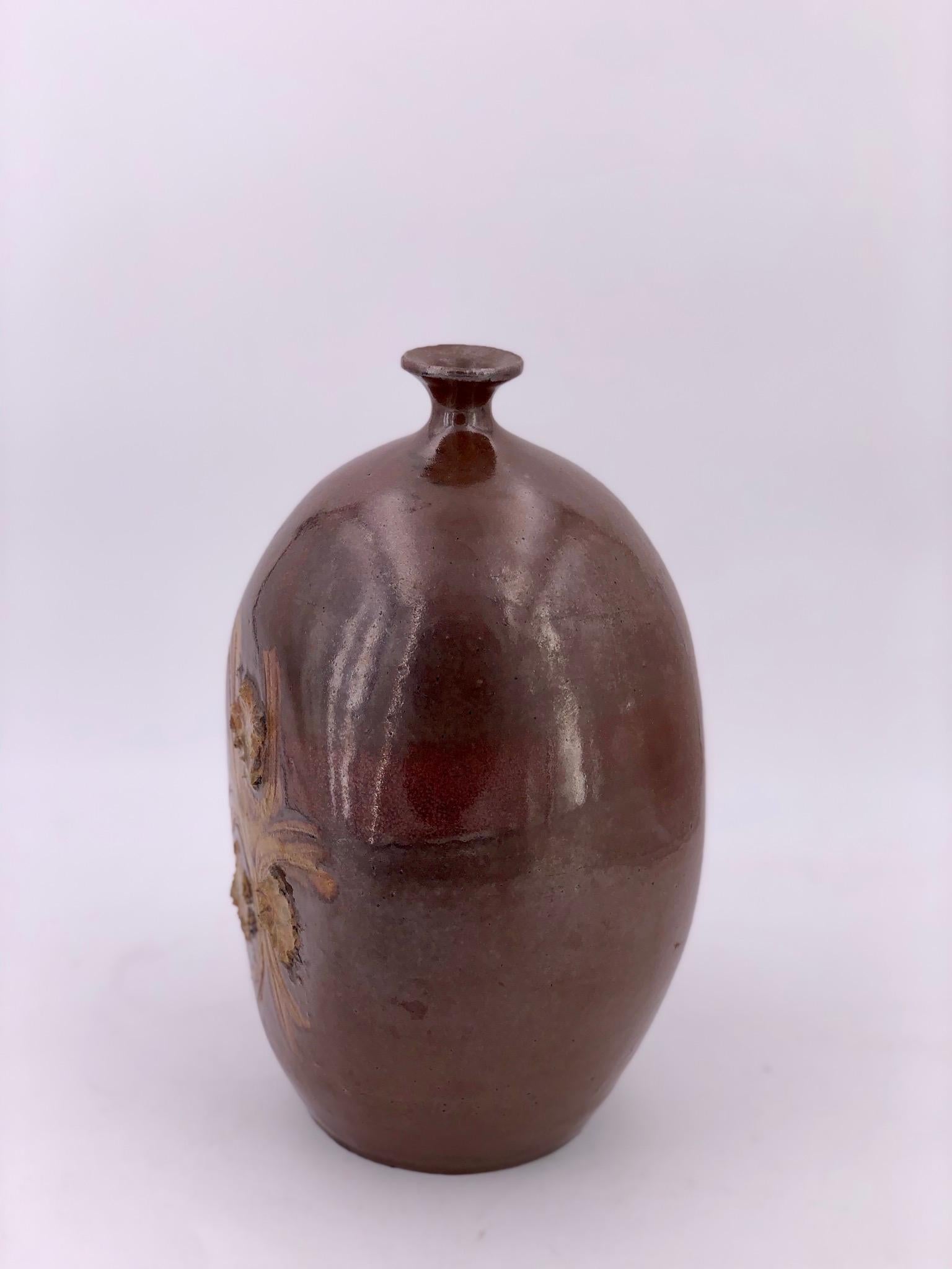 Schönes Gefäß Vase unterzeichnet circa 1970er Jahren gut gemachtes Stück.