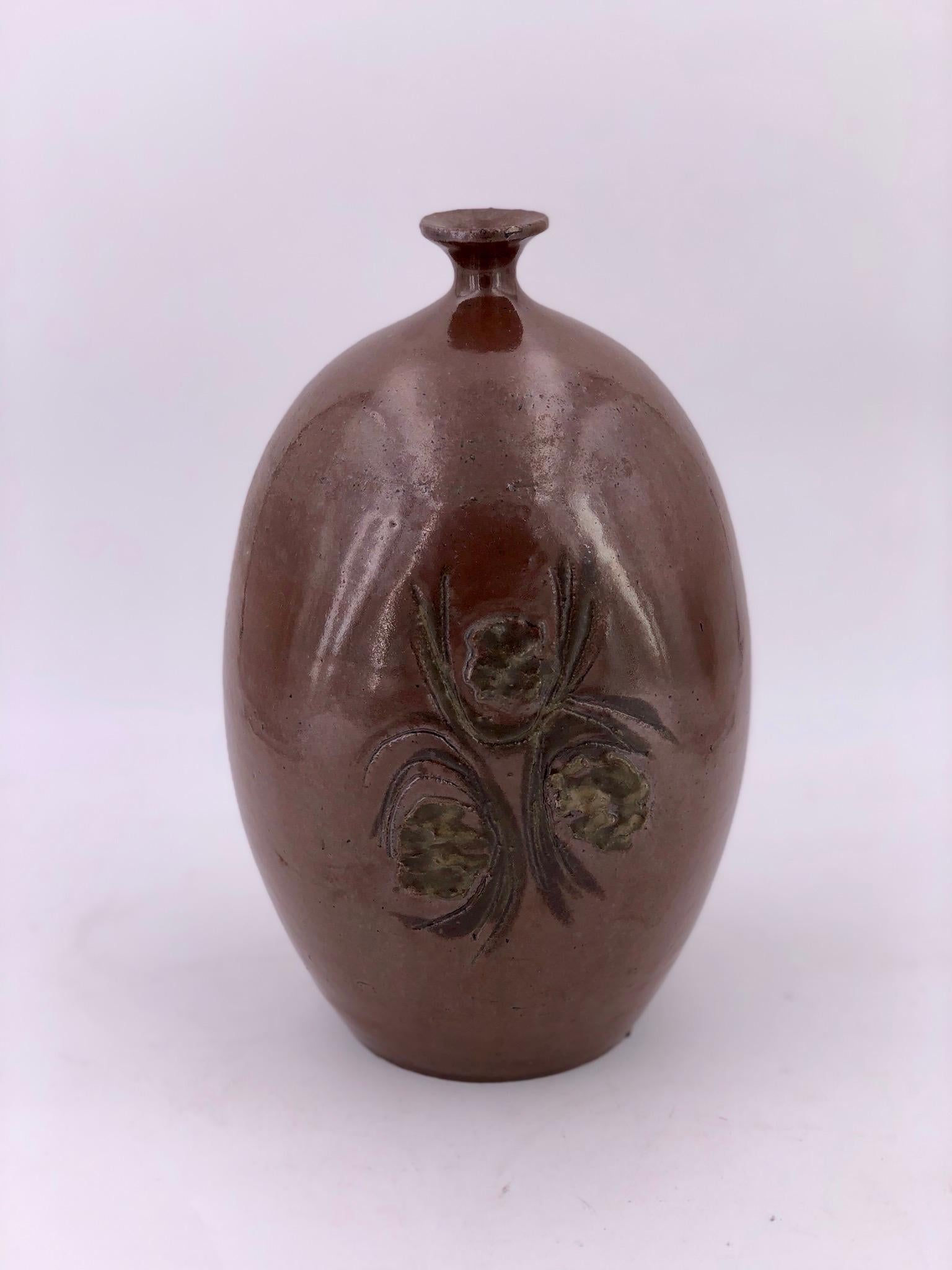 Américain Vase en poterie de Californie moulé à la main signé en vente