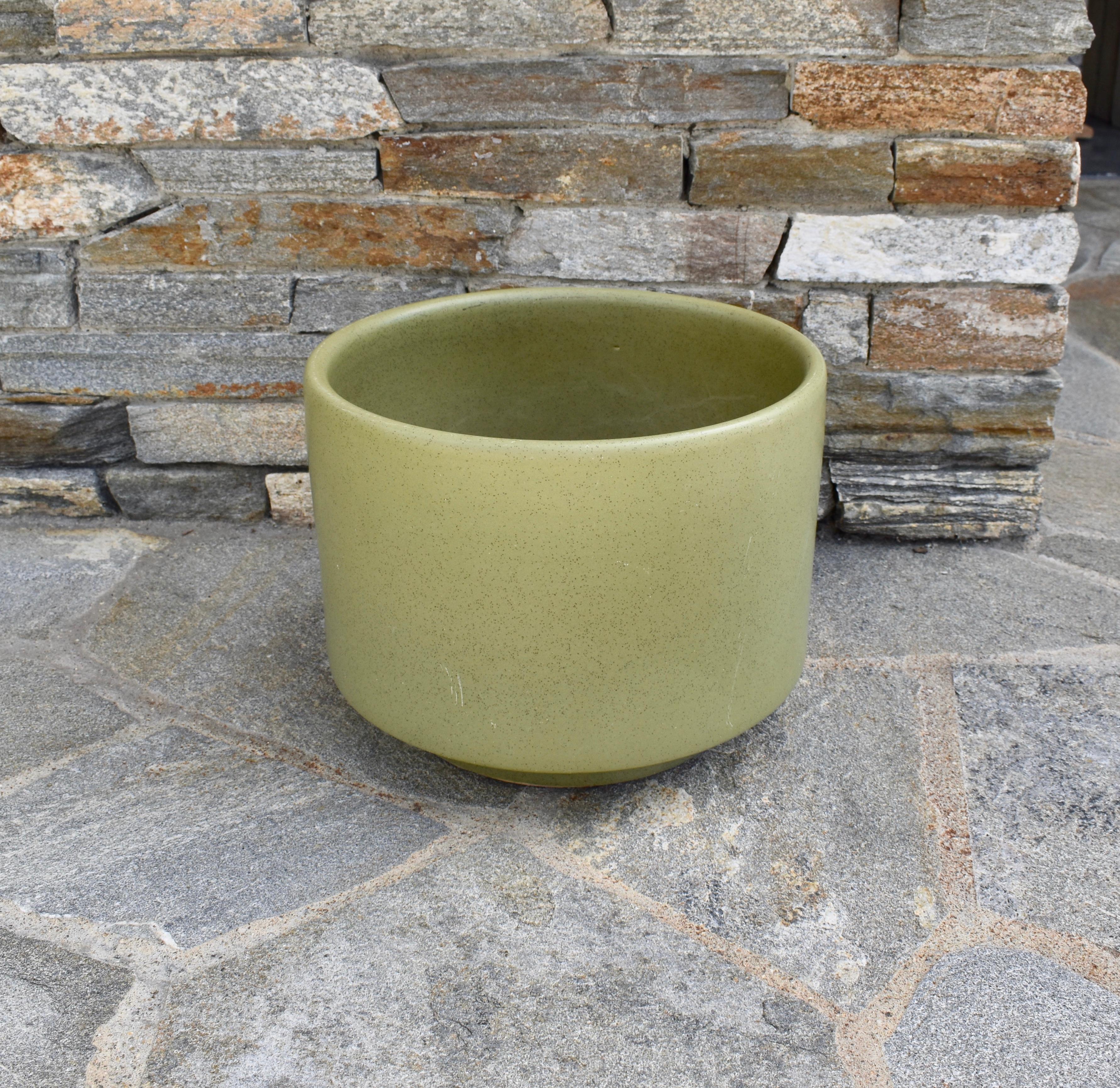 American California Pottery Matte Green Speckled Planter Pot