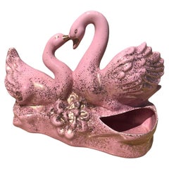 California Pottery Swan Love TV Planter & Lamp by Royal Fleet