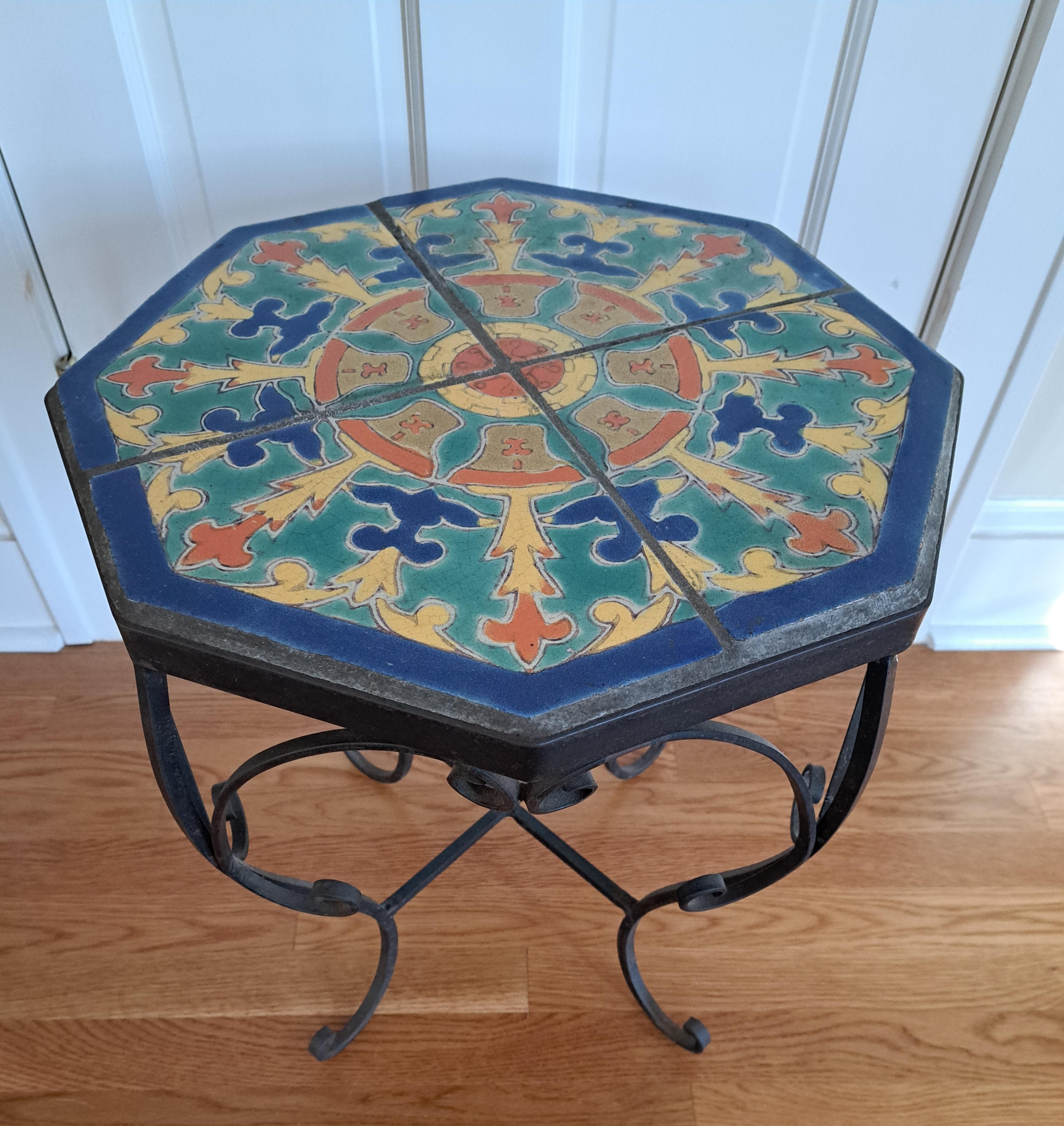 Américain Table à carreaux de California Pottery Malibu Potteries en vente