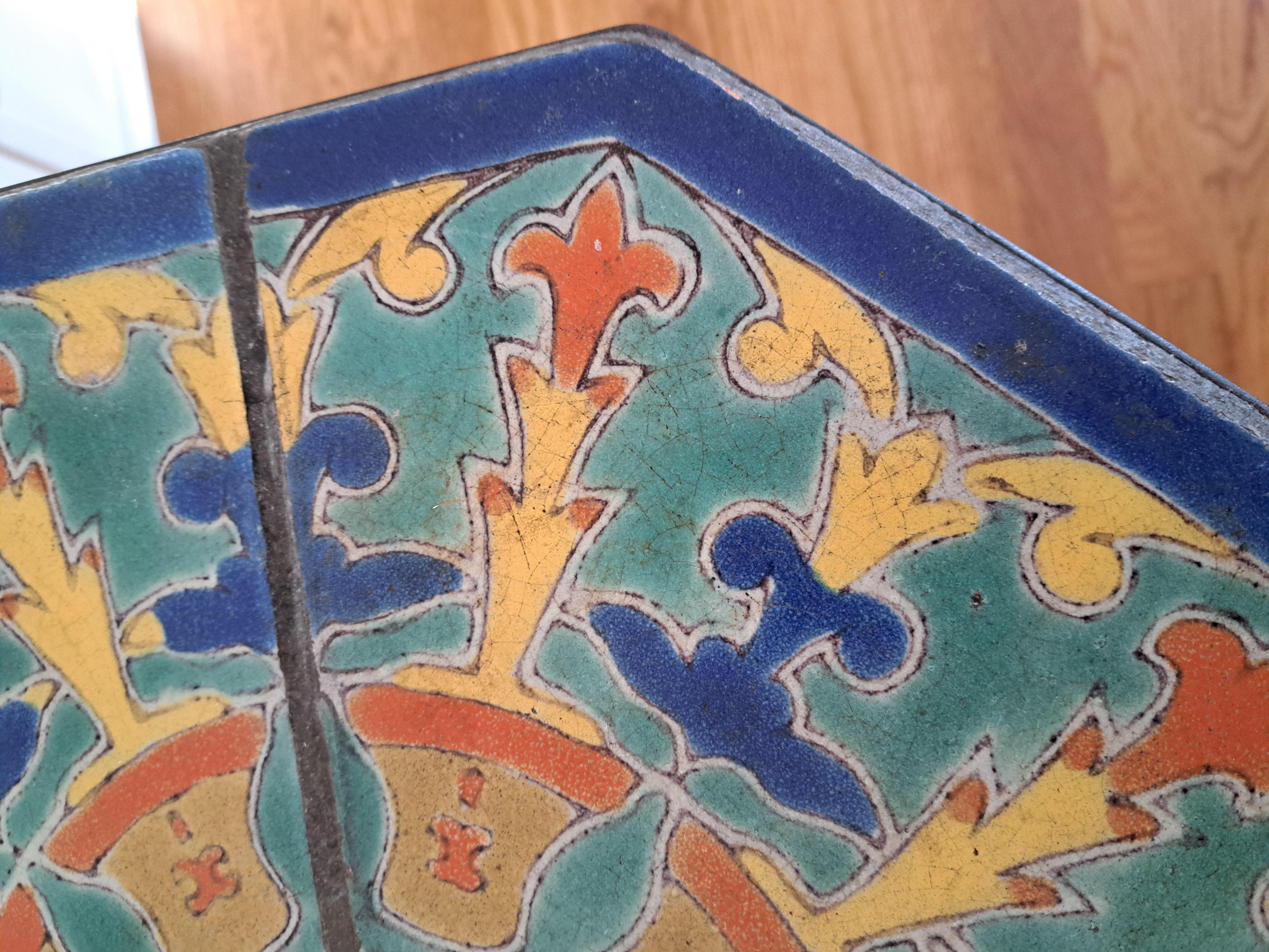 Milieu du XXe siècle Table à carreaux de California Pottery Malibu Potteries en vente