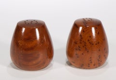 California Redwood Carved Salt & Pepper Shakers, American Studio Craft
