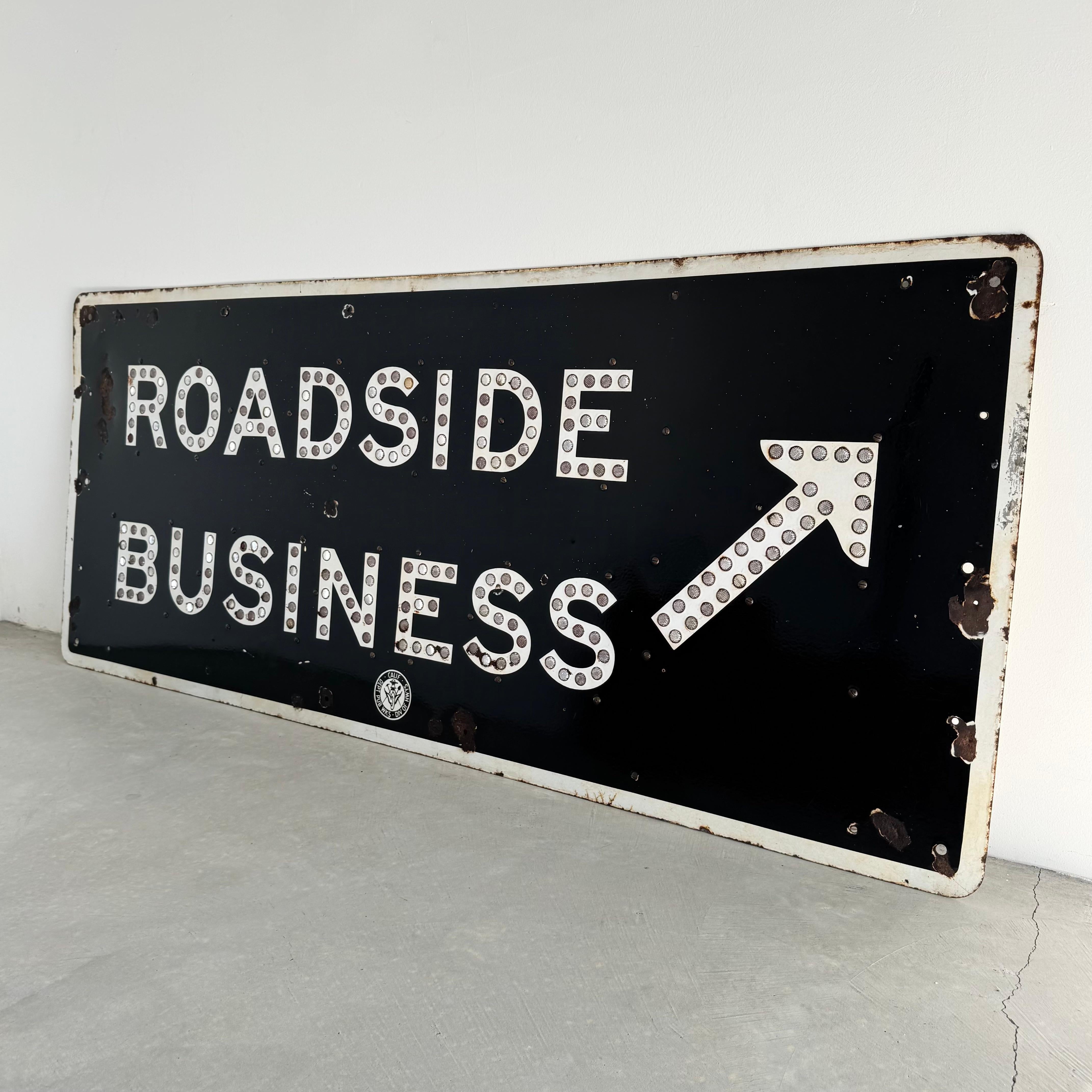 American California ROADSIDE BUSINESS Freeway Sign, 1950s USA For Sale