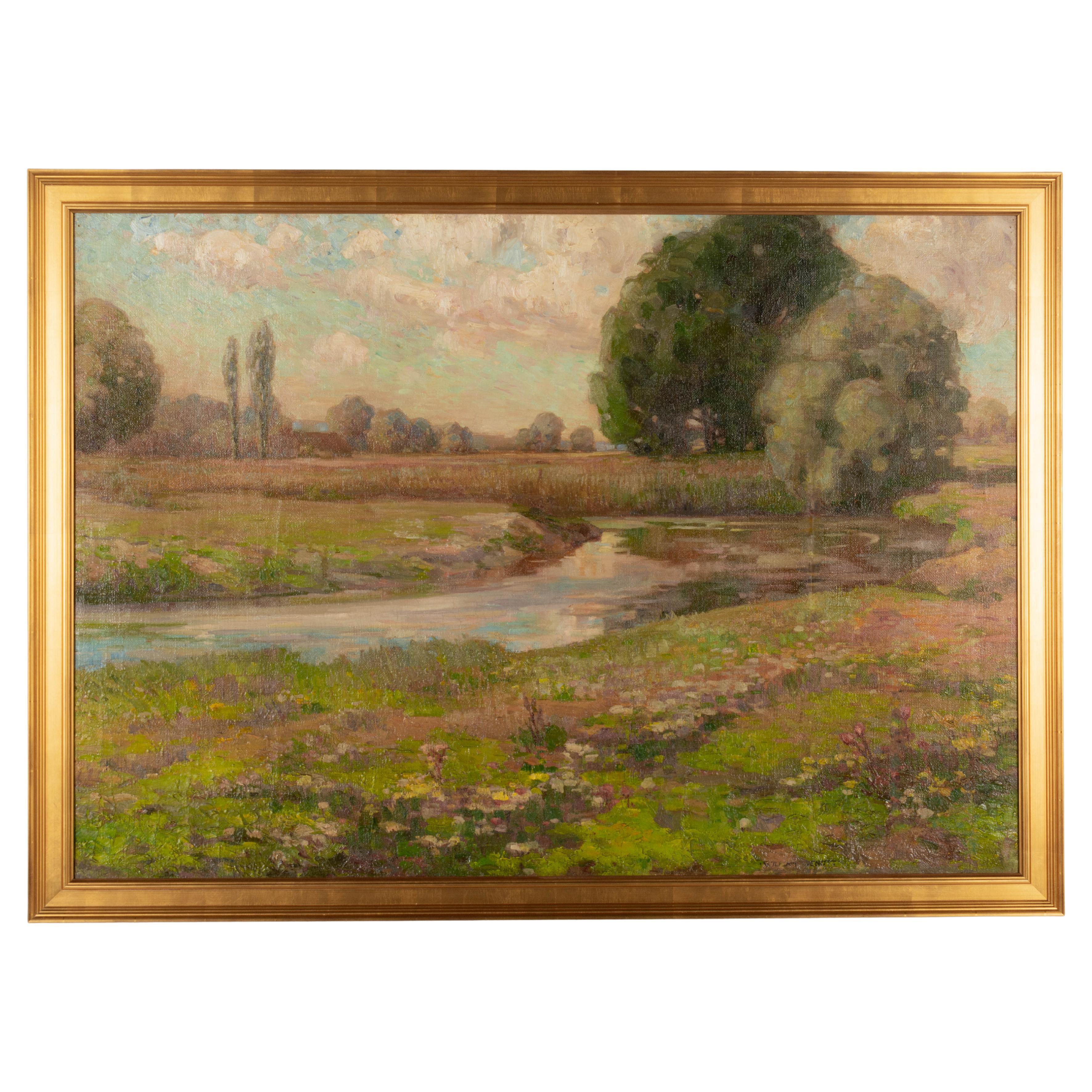 Peinture de paysage de l'école de Californie de style impressionniste en vente