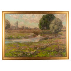 Antique California School Impressionist Style Landscape Painting