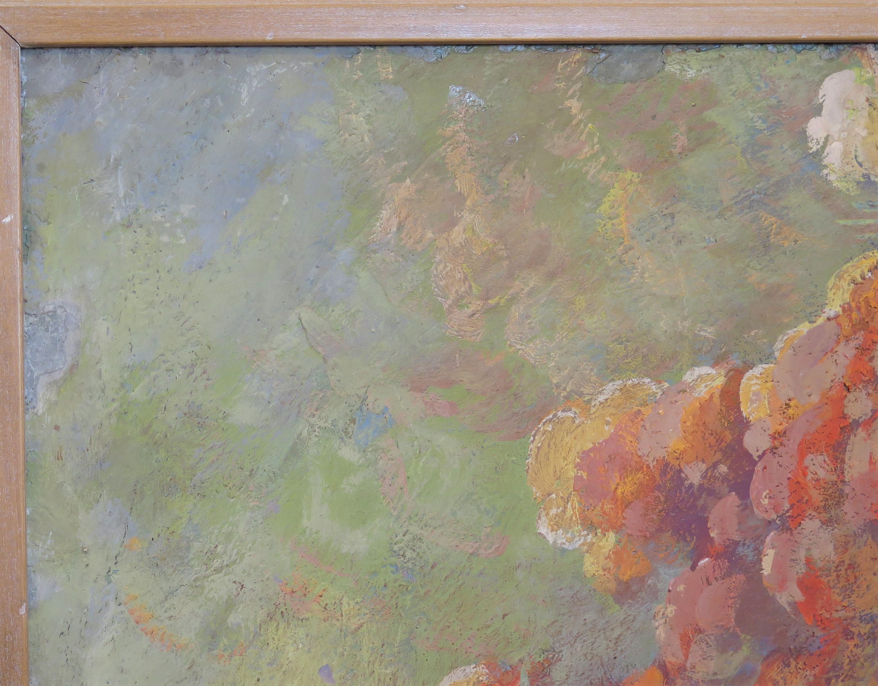 Peinture à l'huile sur panneau d'un paysage cultivé de l'école de Californie en vente 1
