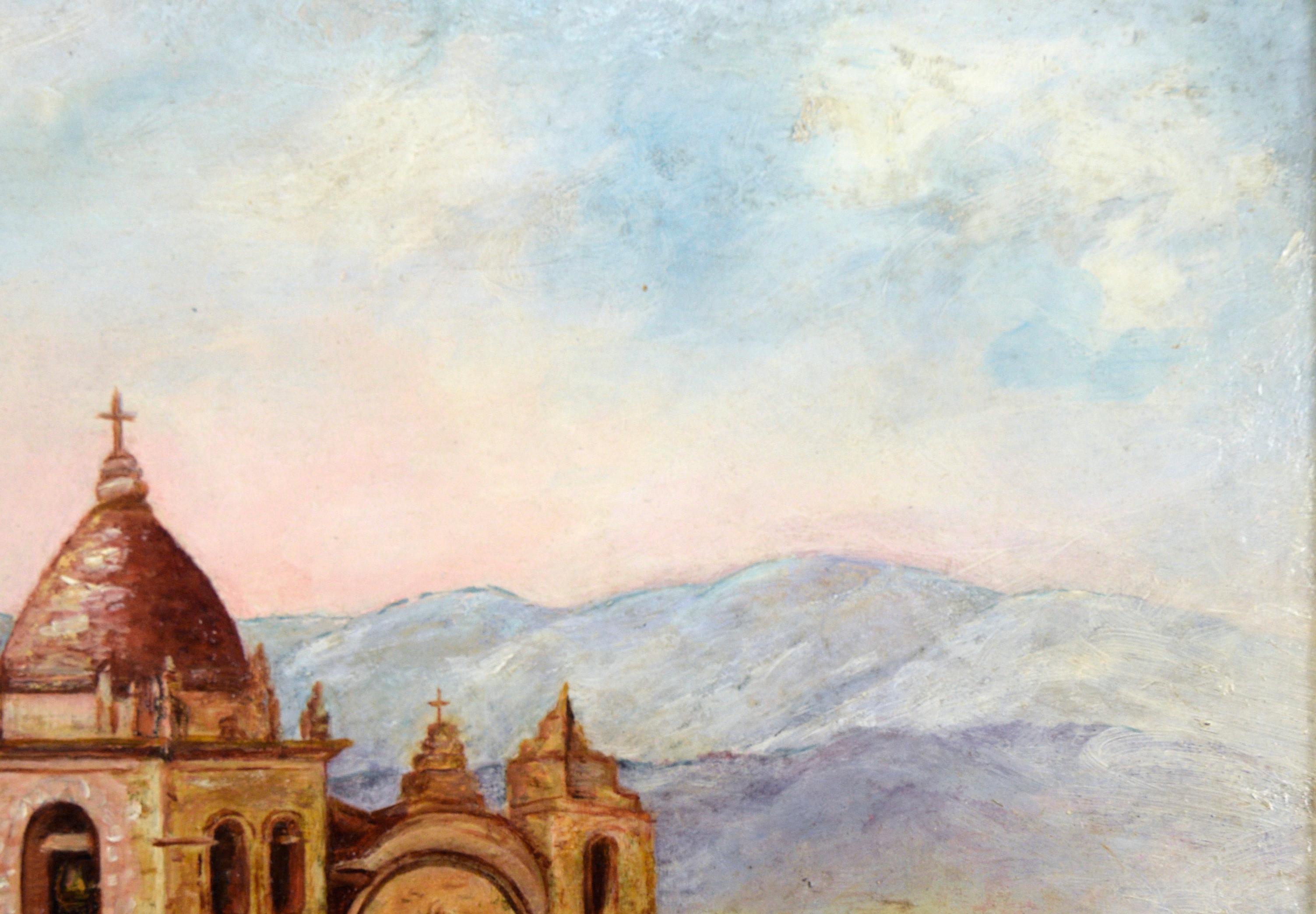 Carmel Mission, 1870 - California School Landscape Oil Painting For Sale 2