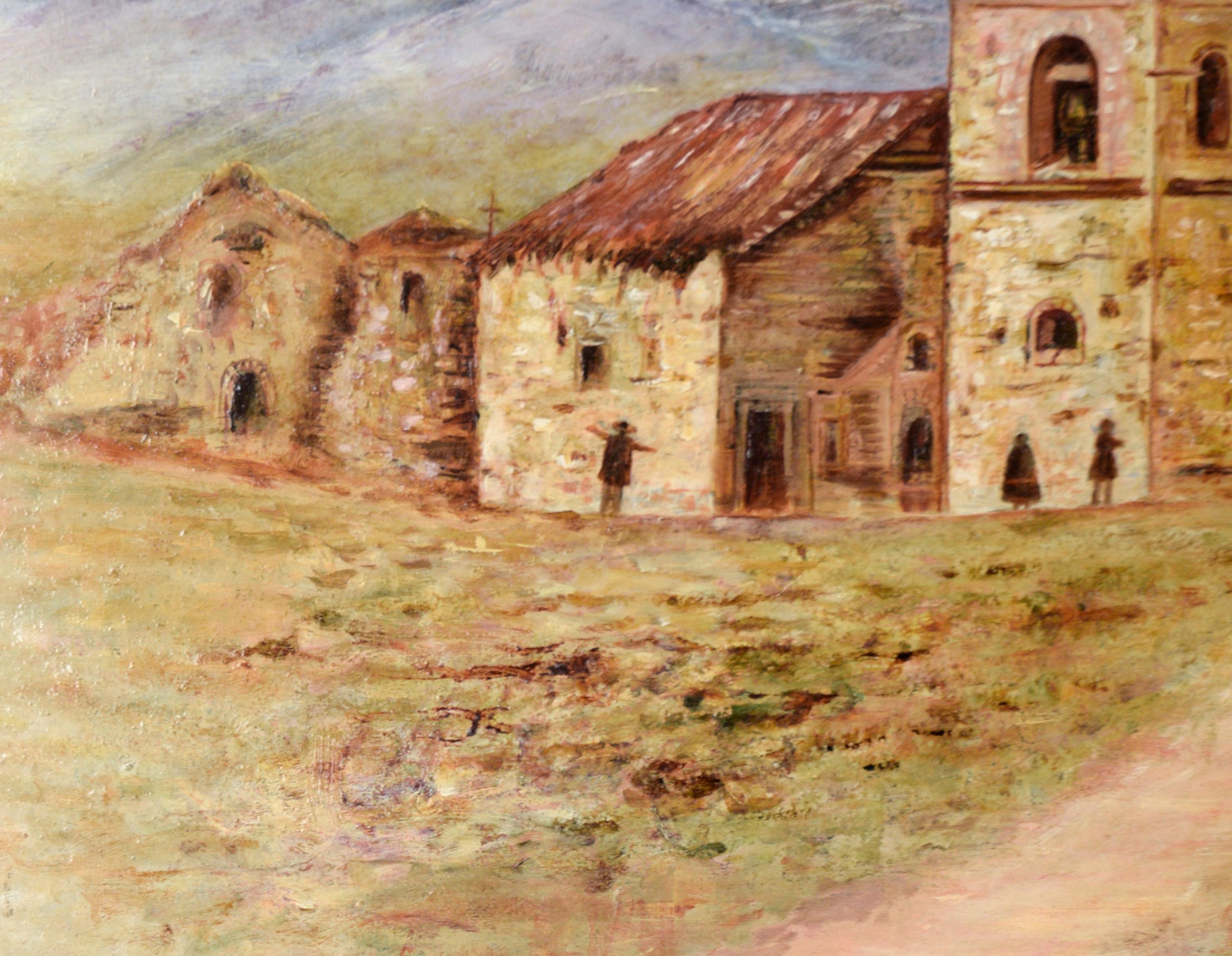 Carmel Mission, 1870 - California School Landscape Oil Painting For Sale 4