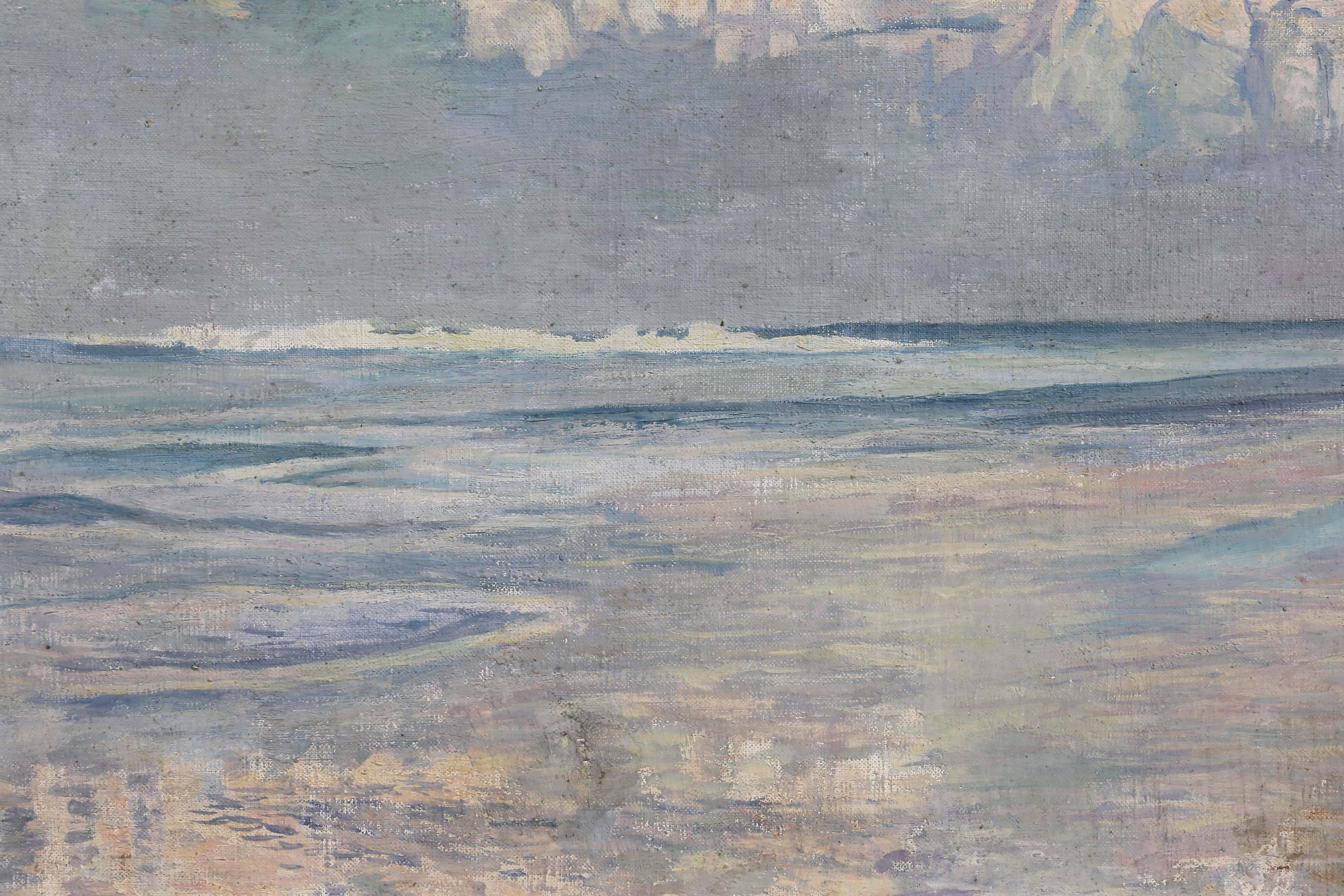 American California Seascape Oil on Canvas by Martha Eleanor Nicholson Hurst For Sale