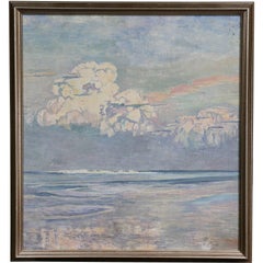 California Seascape Oil on Canvas by Martha Eleanor Nicholson Hurst